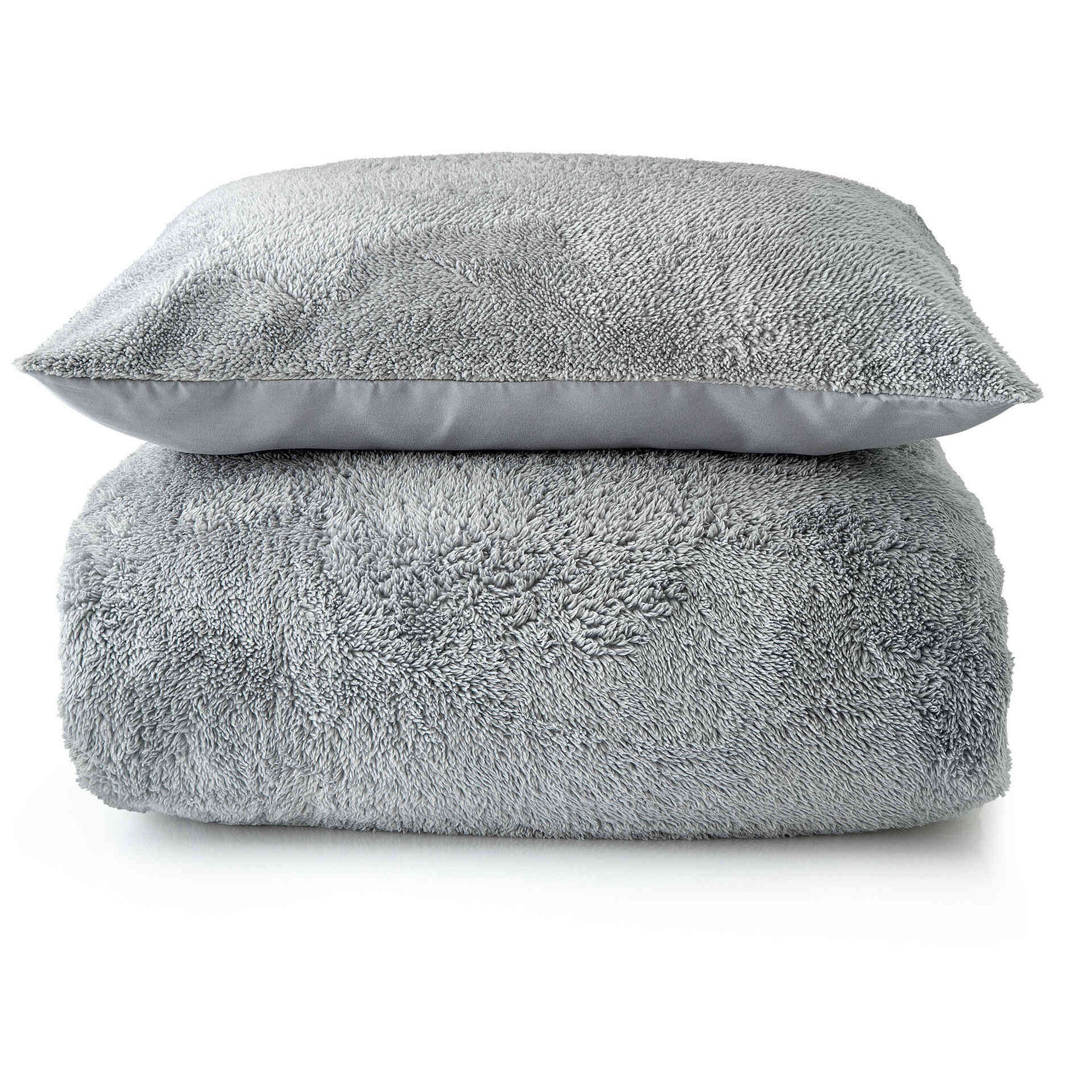 Capa Edredão Sherpa 240x220cm Cinza