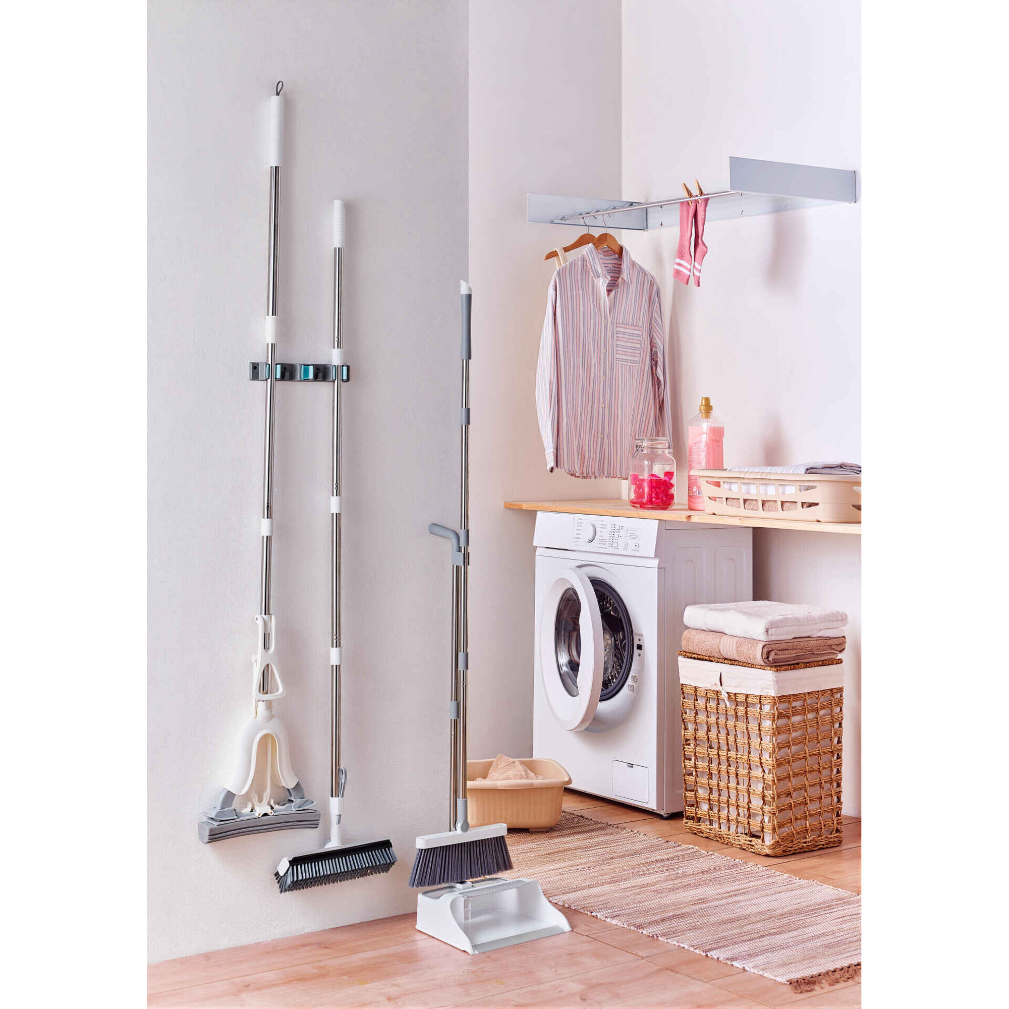 Conjunto Vassoura e P&aacute; com Cabo Dobr&aacute;vel Kasa