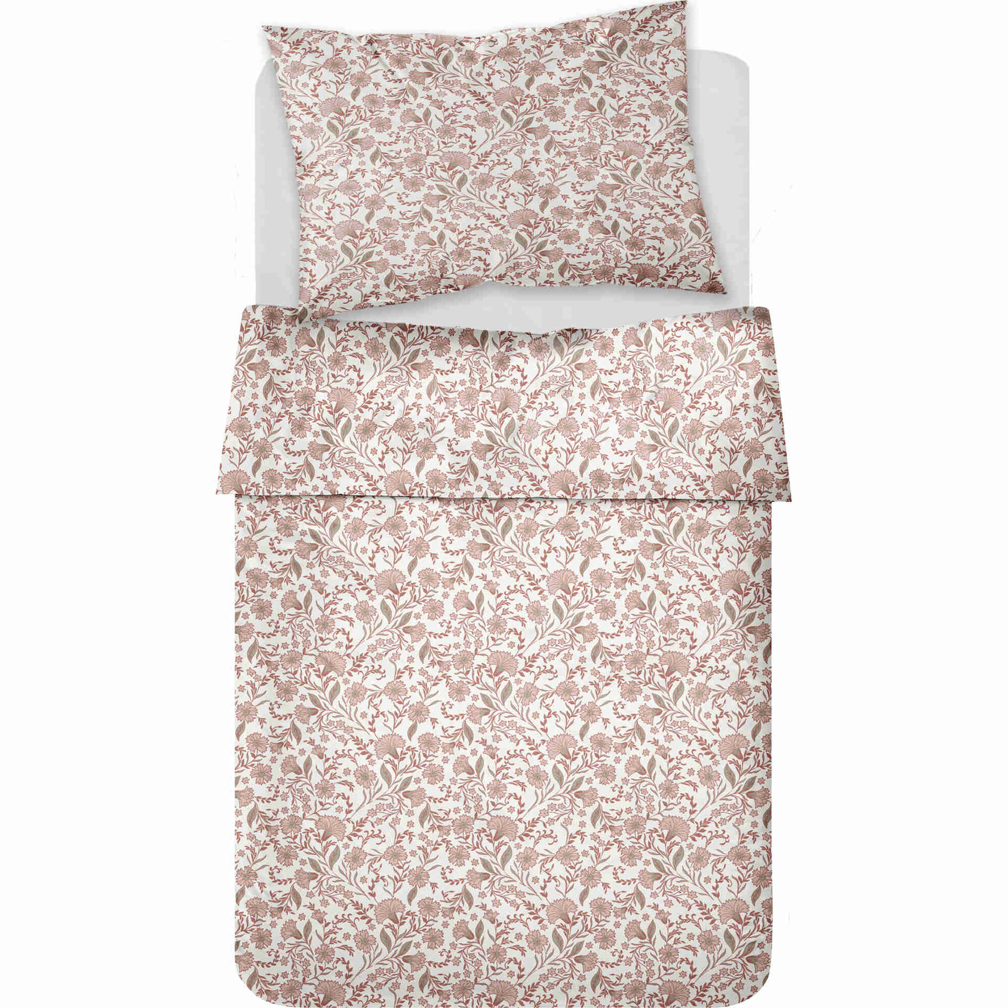 Conjunto Lençóis Algodão Índia Rosa