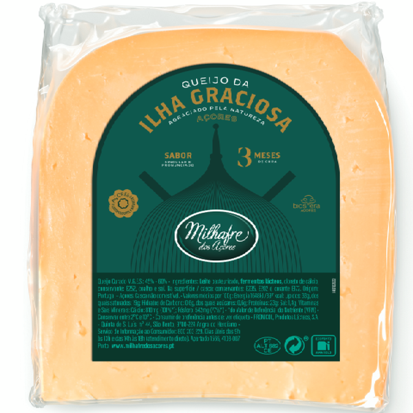 Queijo de Vaca da Ilha Graciosa 3 Meses de Cura Milhafre