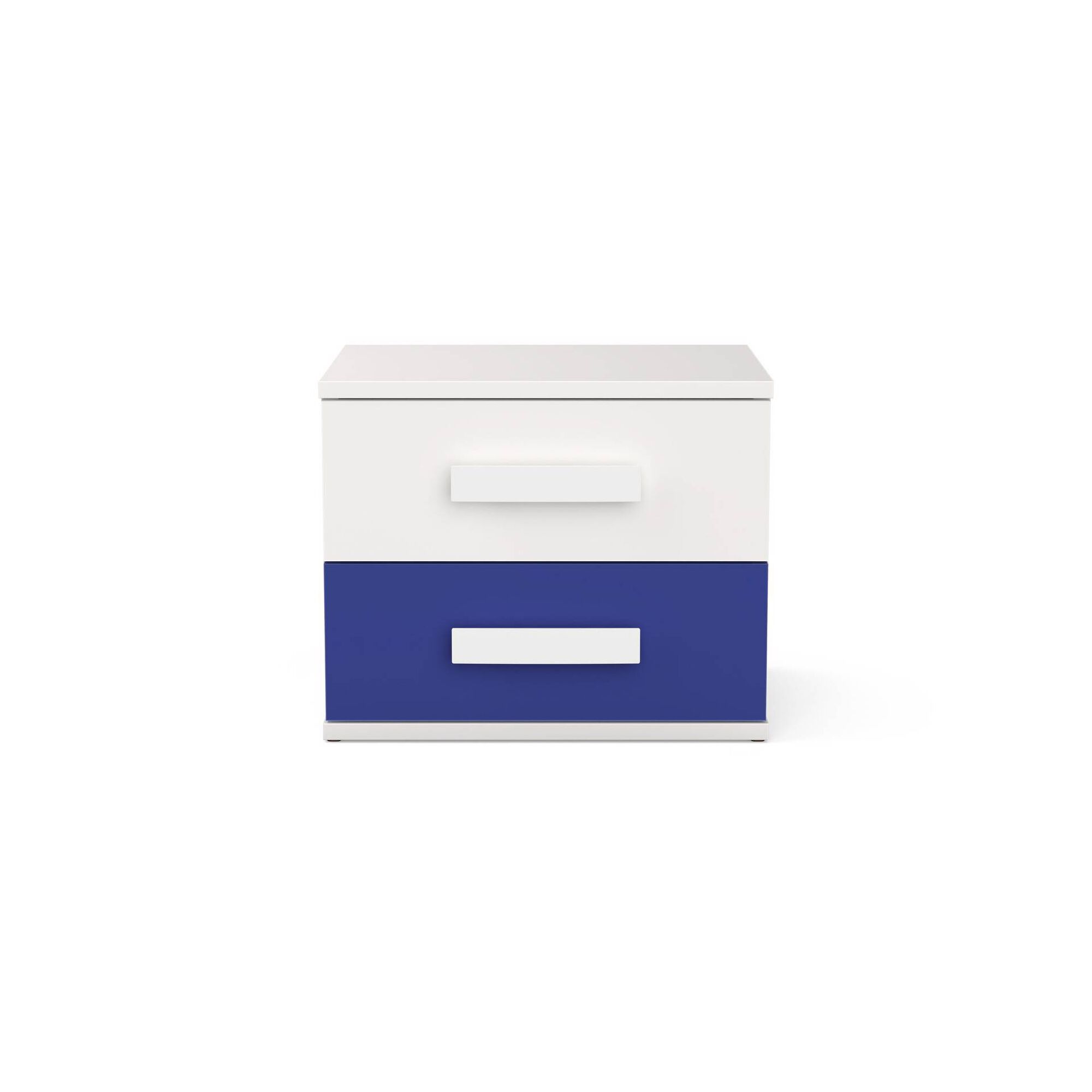 Mesa de Cabeceira com 2 Gavetas 50x40x41 Branca e Azul Play