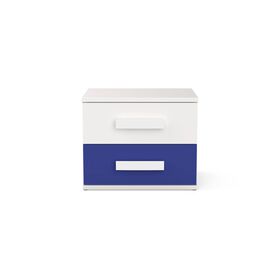 Mesa de Cabeceira com 2 Gavetas 50x40x41 Branca e Azul Play