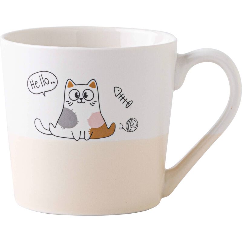 Caneca 390ml Gato Branca Kasa