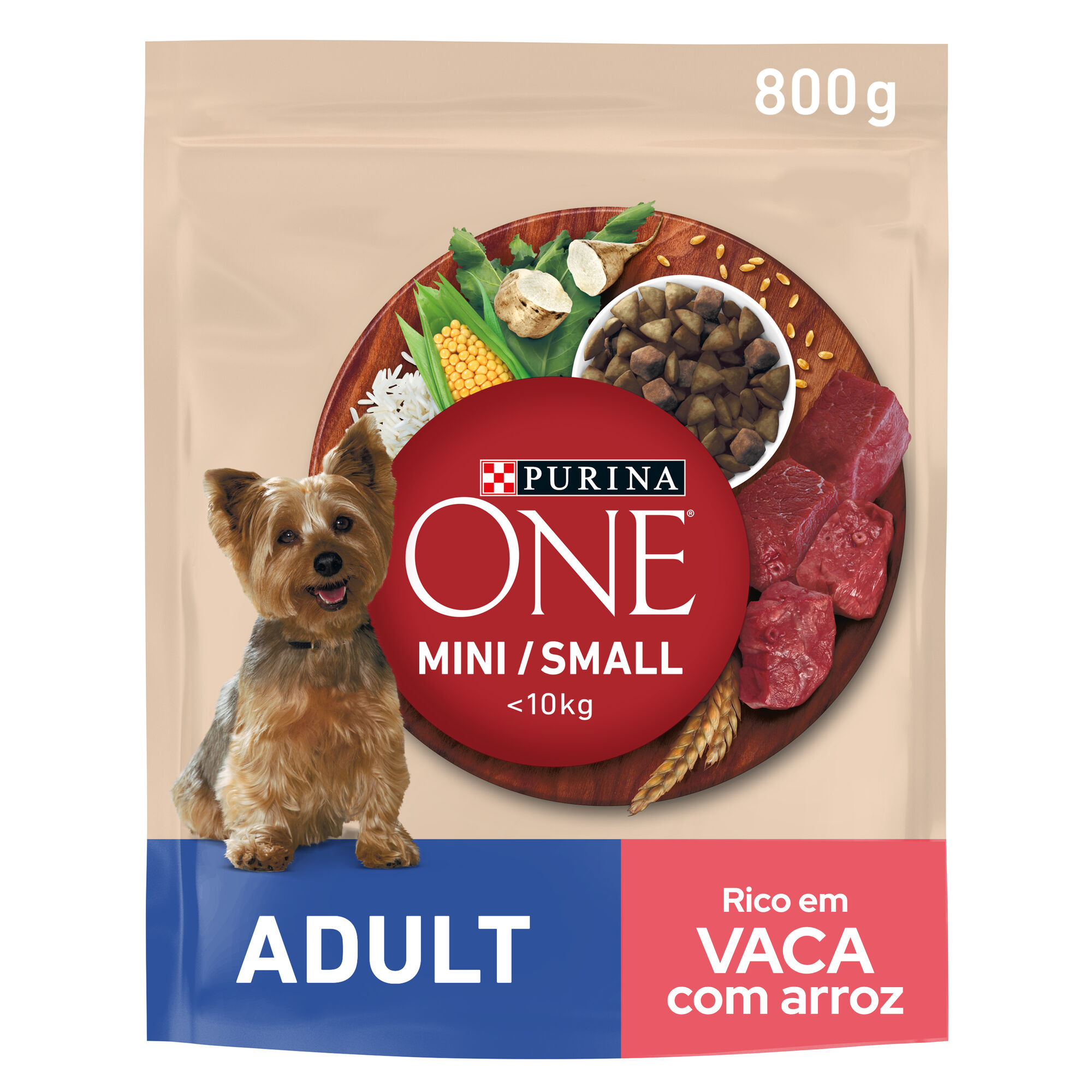 Ra&ccedil;&atilde;o para C&atilde;o Adulto Mini Vaca e Arroz Purina One Mini