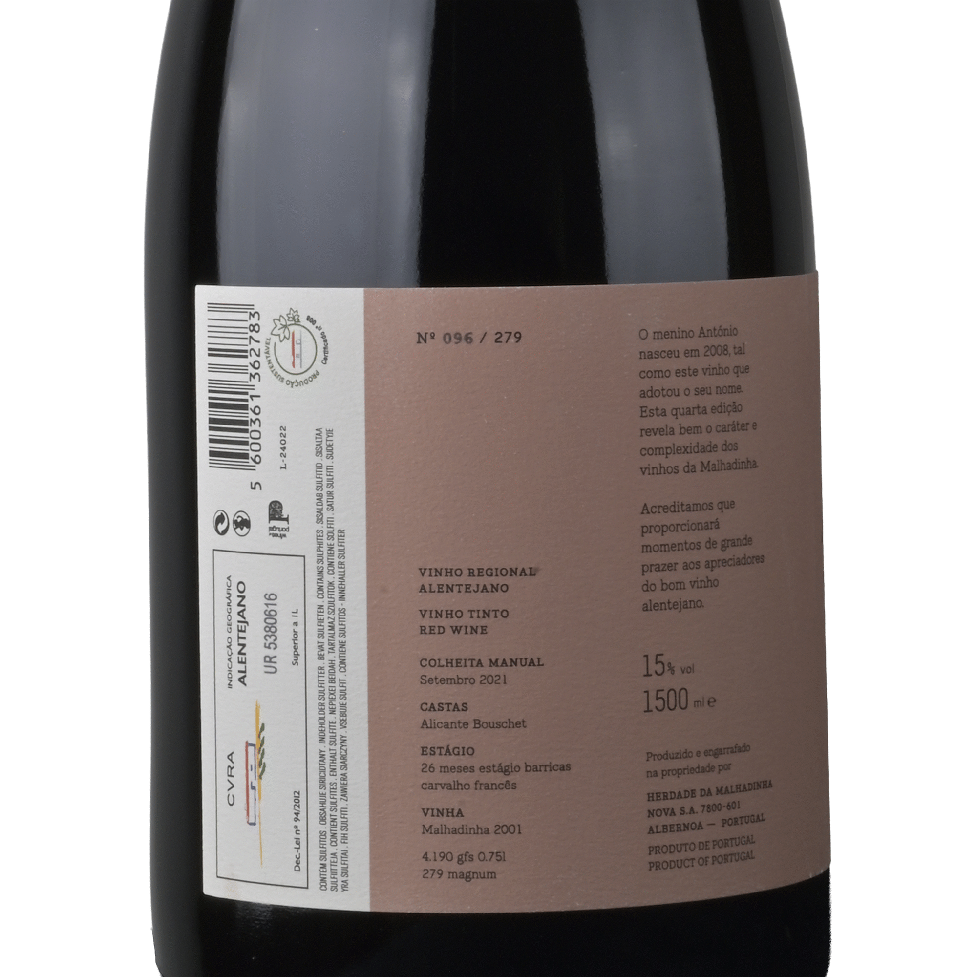 Herdade da Malhadinha Nova Menino Ant&oacute;nio Alentejo Vinho Tinto