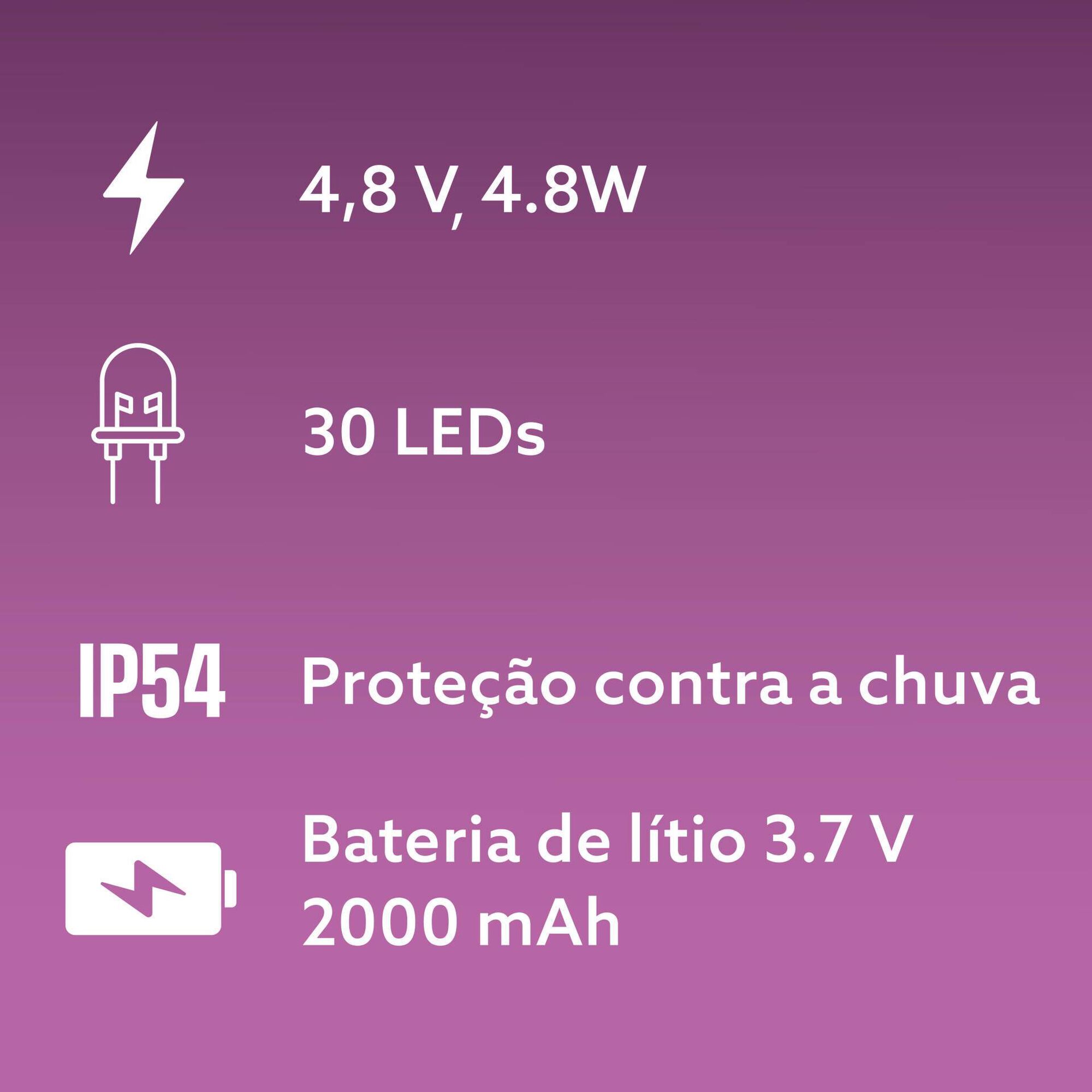 Pilar LED Solar Preto Boost