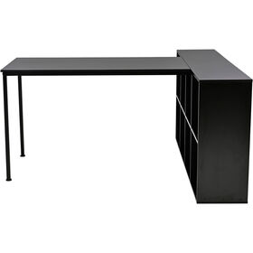 Secret&aacute;ria com Estante 2 Posi&ccedil;&otilde;es Preta Kasa