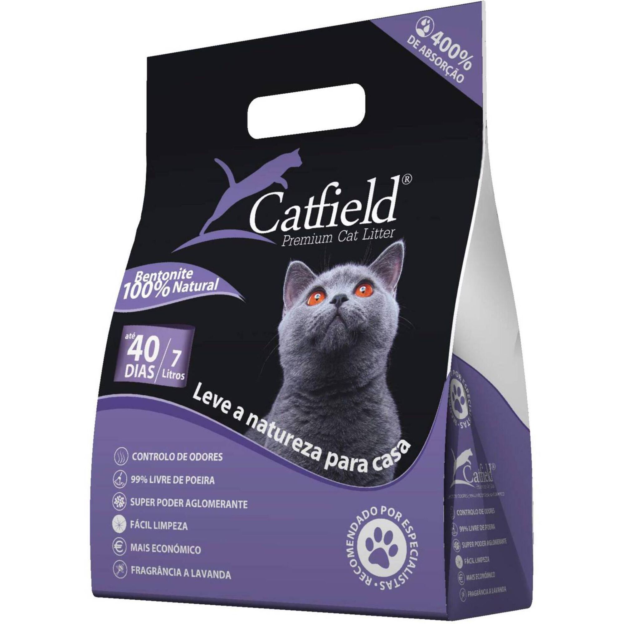 Absorvente para Gato Bentonite Aglomerante Natural Lavanda Absorvente para Gato Bentonite Aglomerante Natural Lavanda