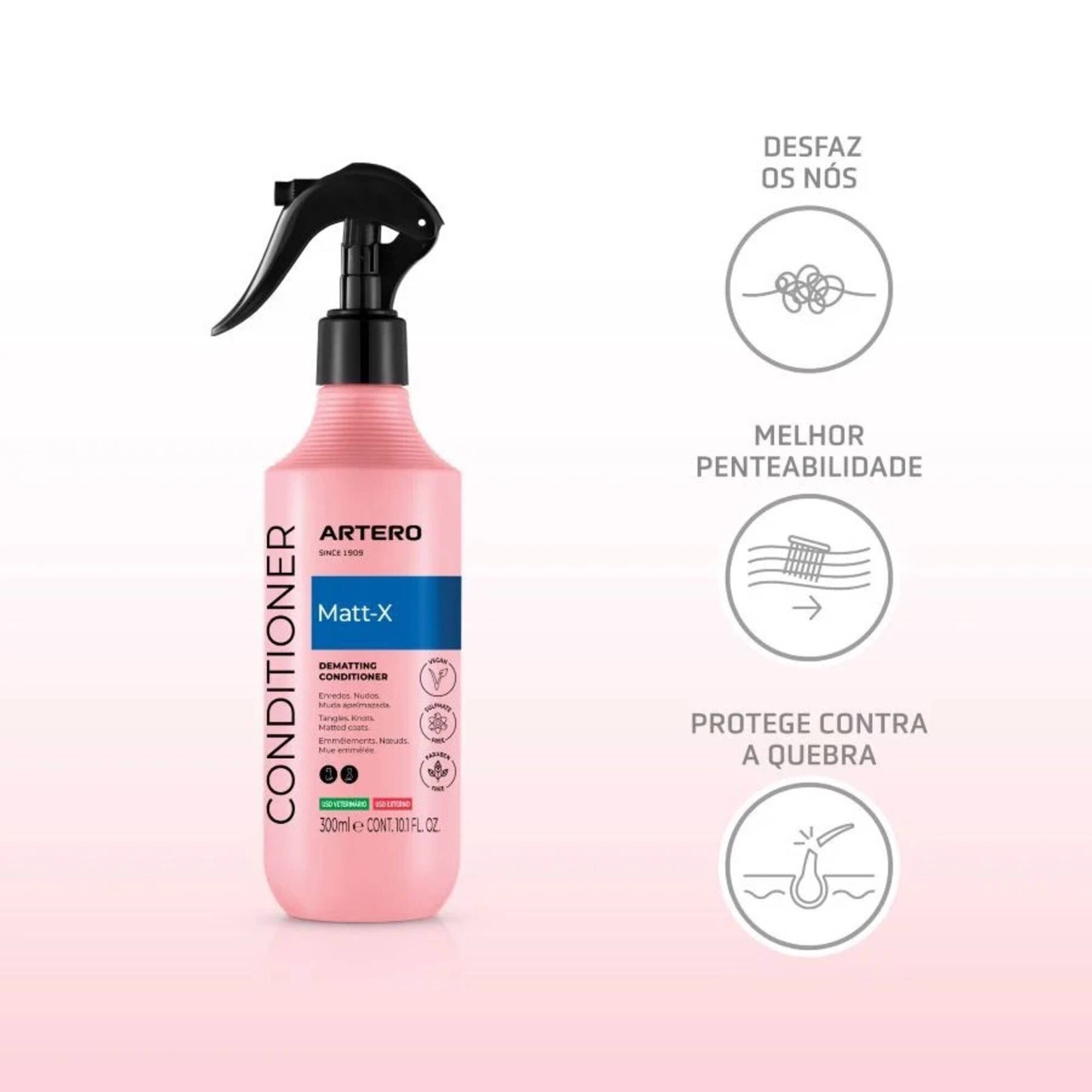 Spray para C&atilde;o Desembara&ccedil;ador Pelo Matt-X Artero
