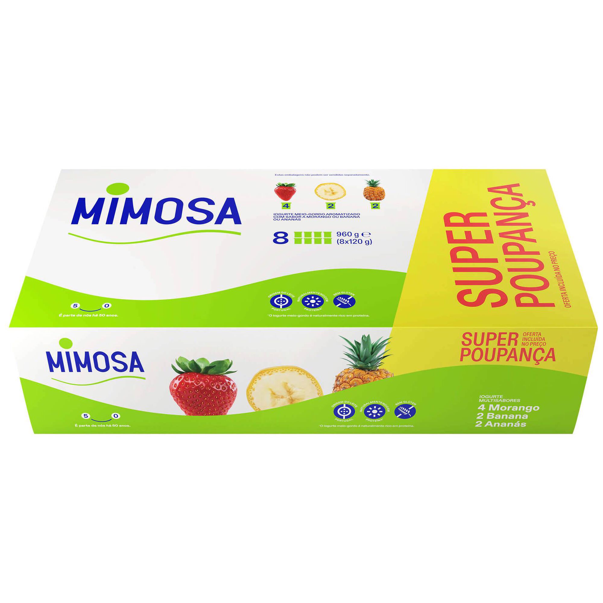 Iogurte Aroma Morango, Ananás e Banana Super Poupança