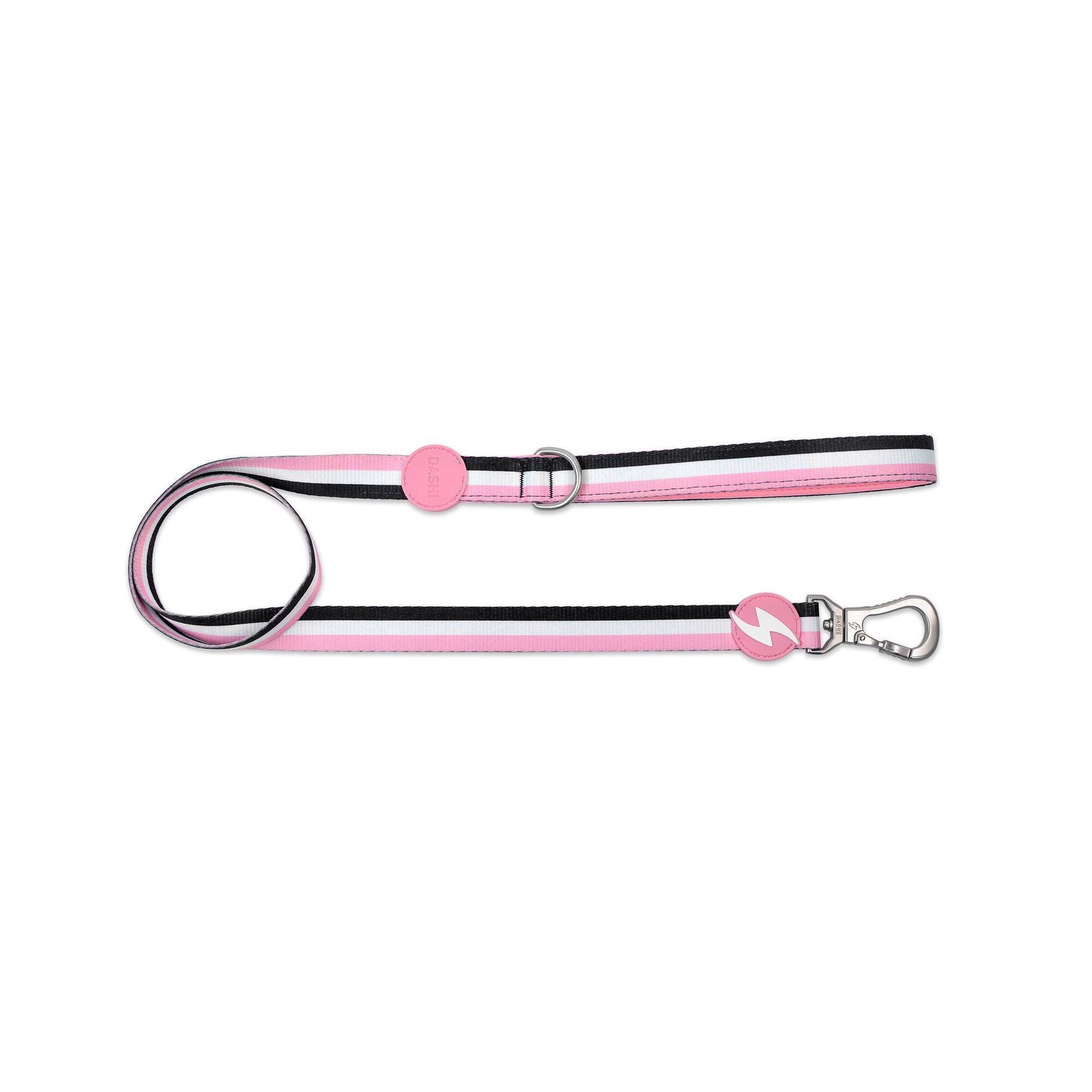 Trela para C&atilde;o Stripes3 Rosa e Preto XS Dashi