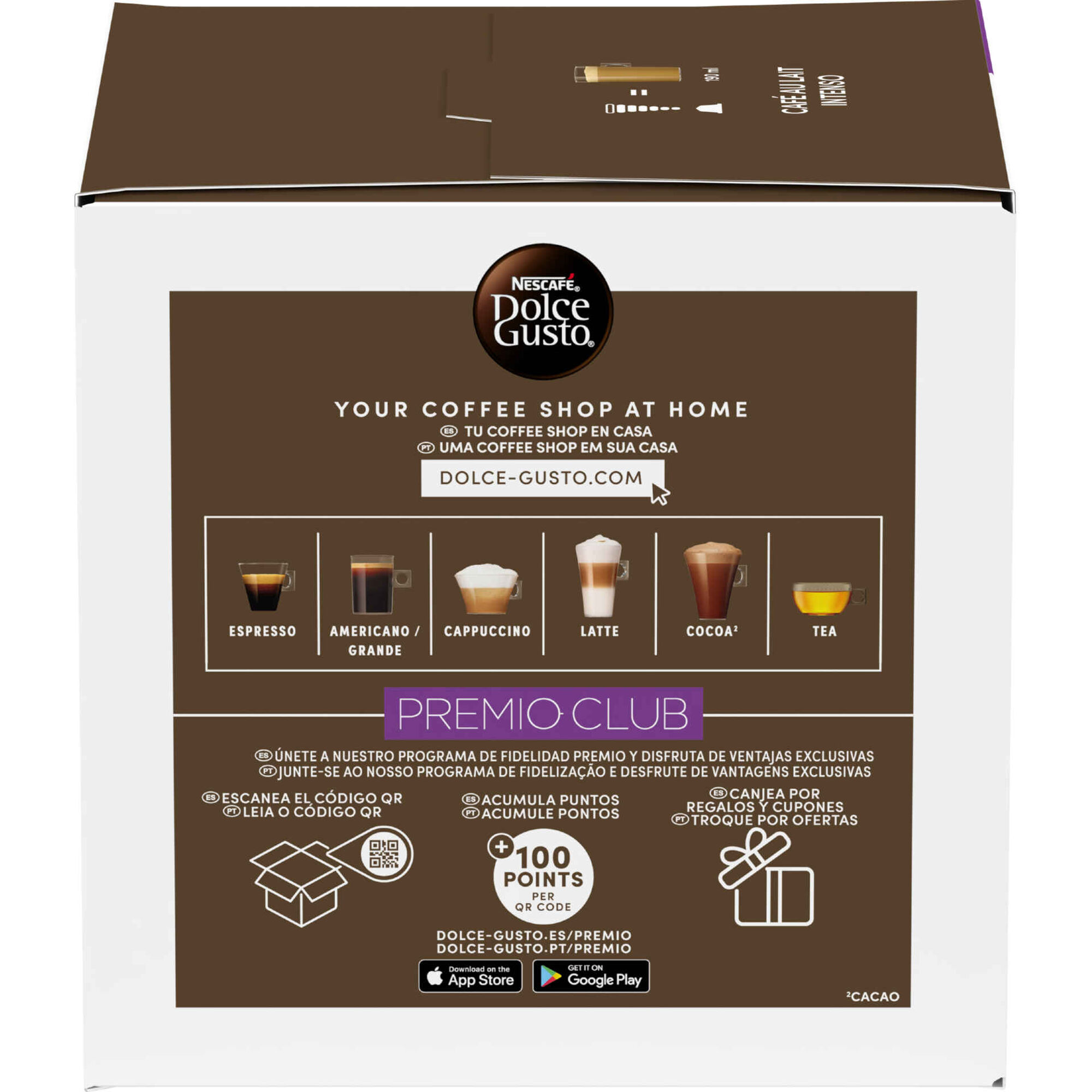 Cápsulas de Café Au Lait Intenso