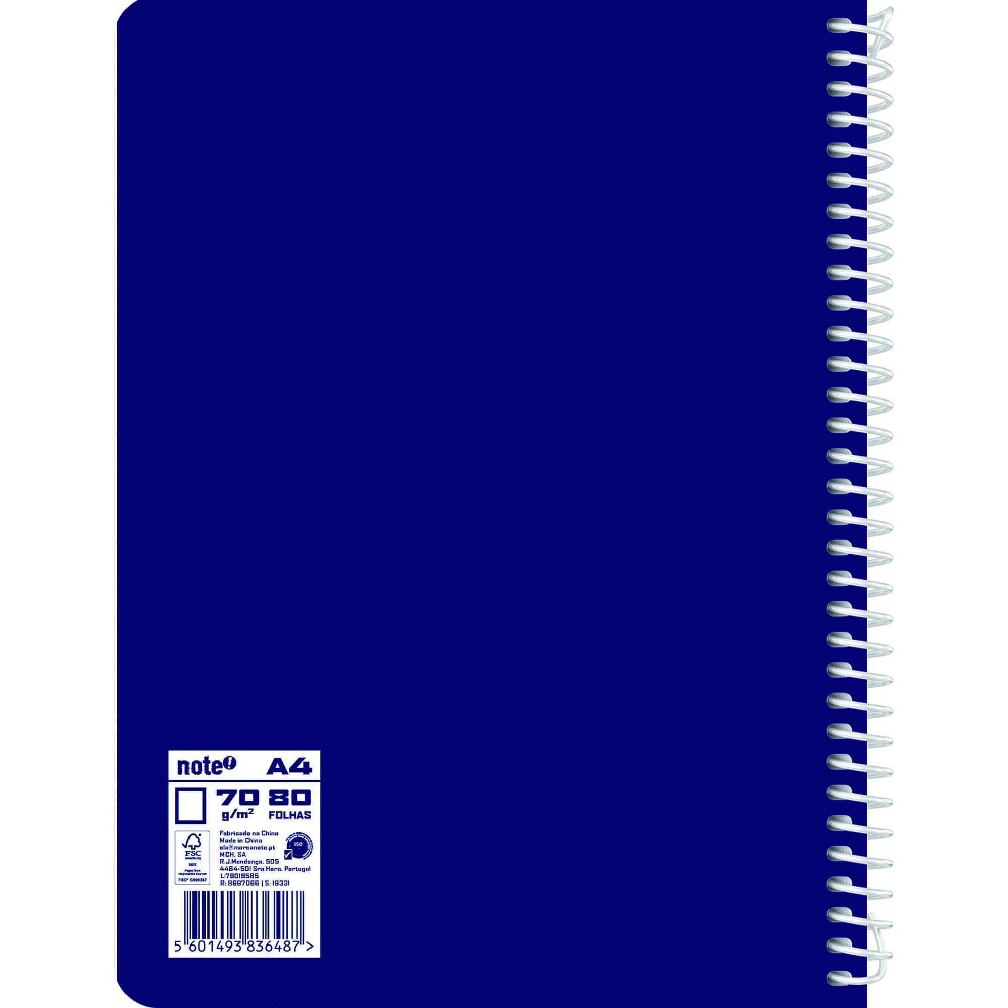 Caderno Espiral Liso A4 Azul Note!