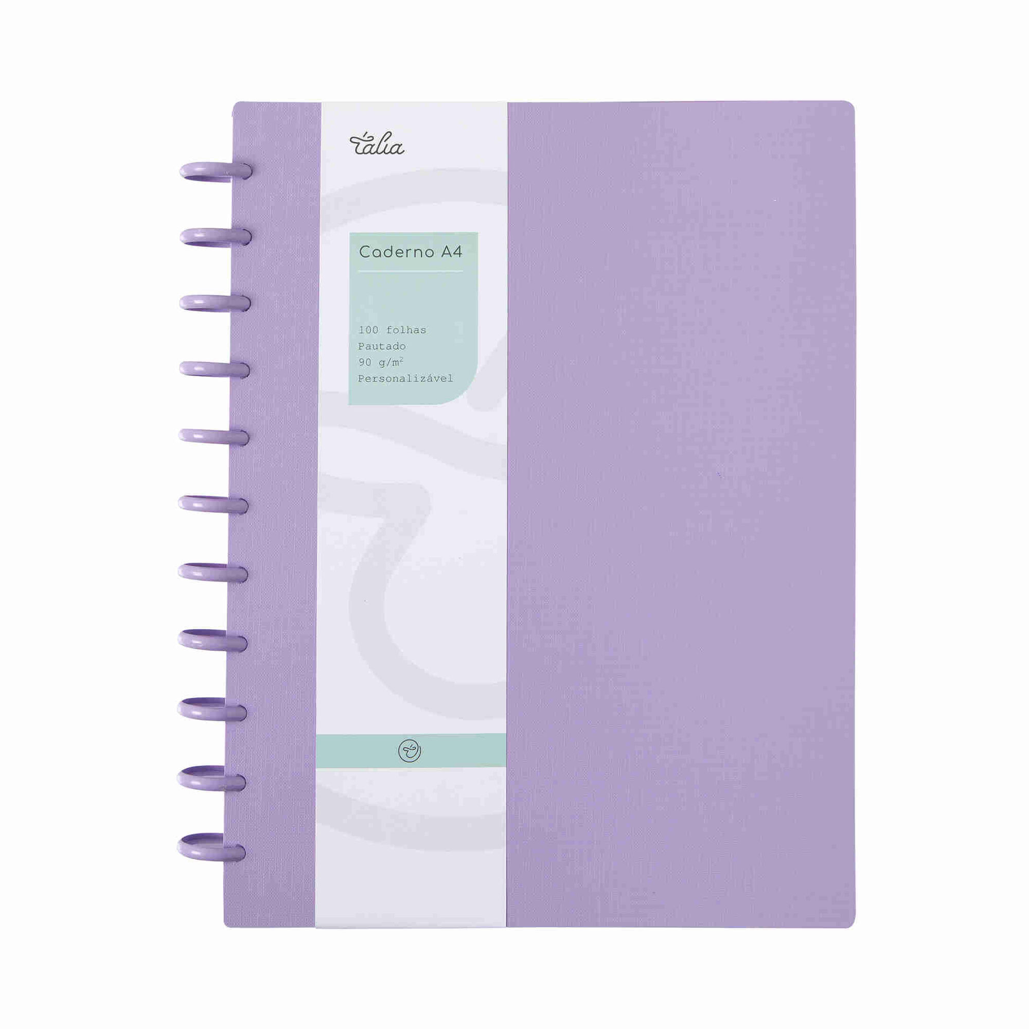 Caderno Smart Espiral A4 Pautado Lavanda