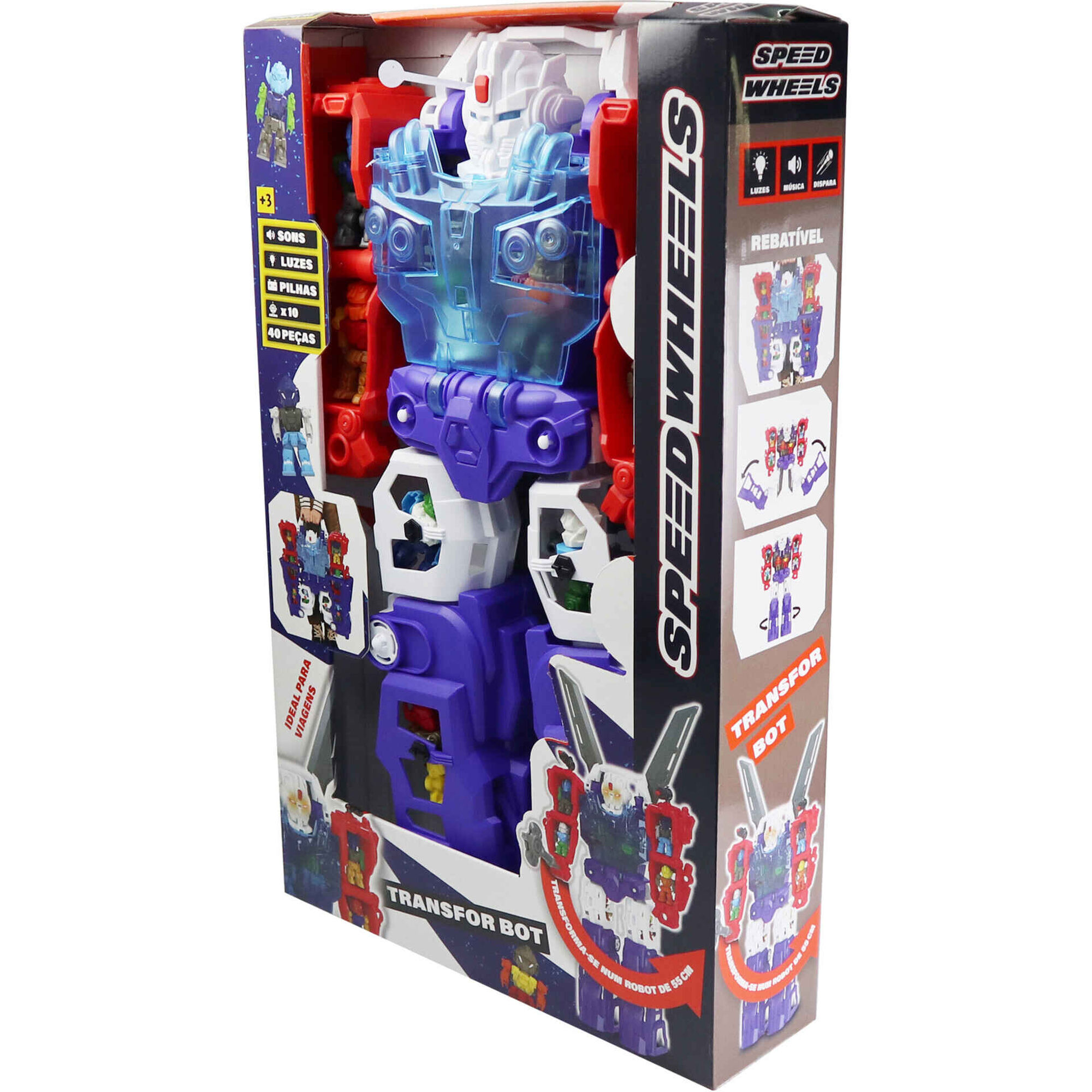Zoko Speed Wheels - Mala Transformer com 10 Mini Rob&ocirc;s