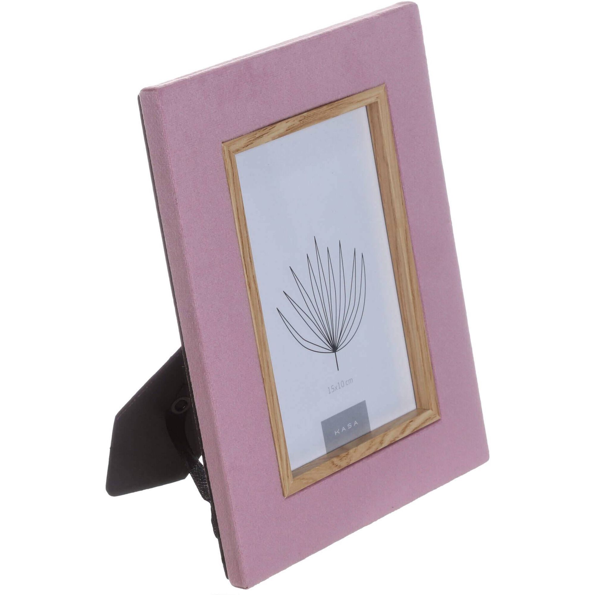 Moldura 10x15cm Veludo Rosa Kasa