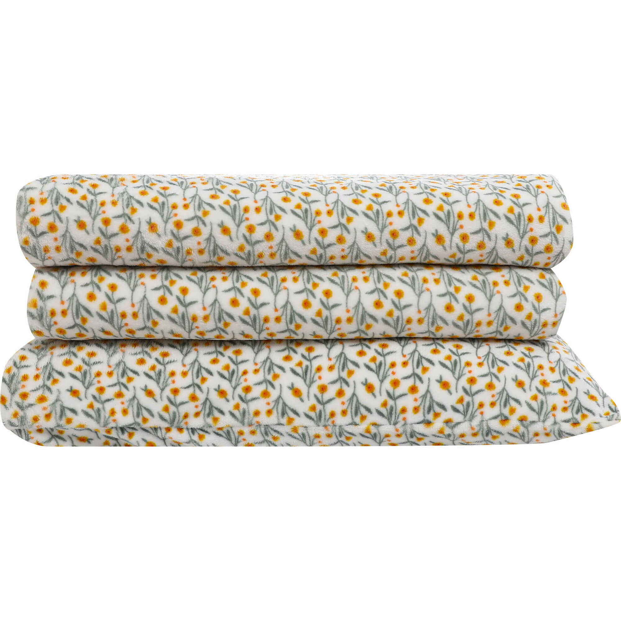 Conjunto Len&ccedil;&oacute;is T&eacute;rmicos 220G Flores Laranja Kasa