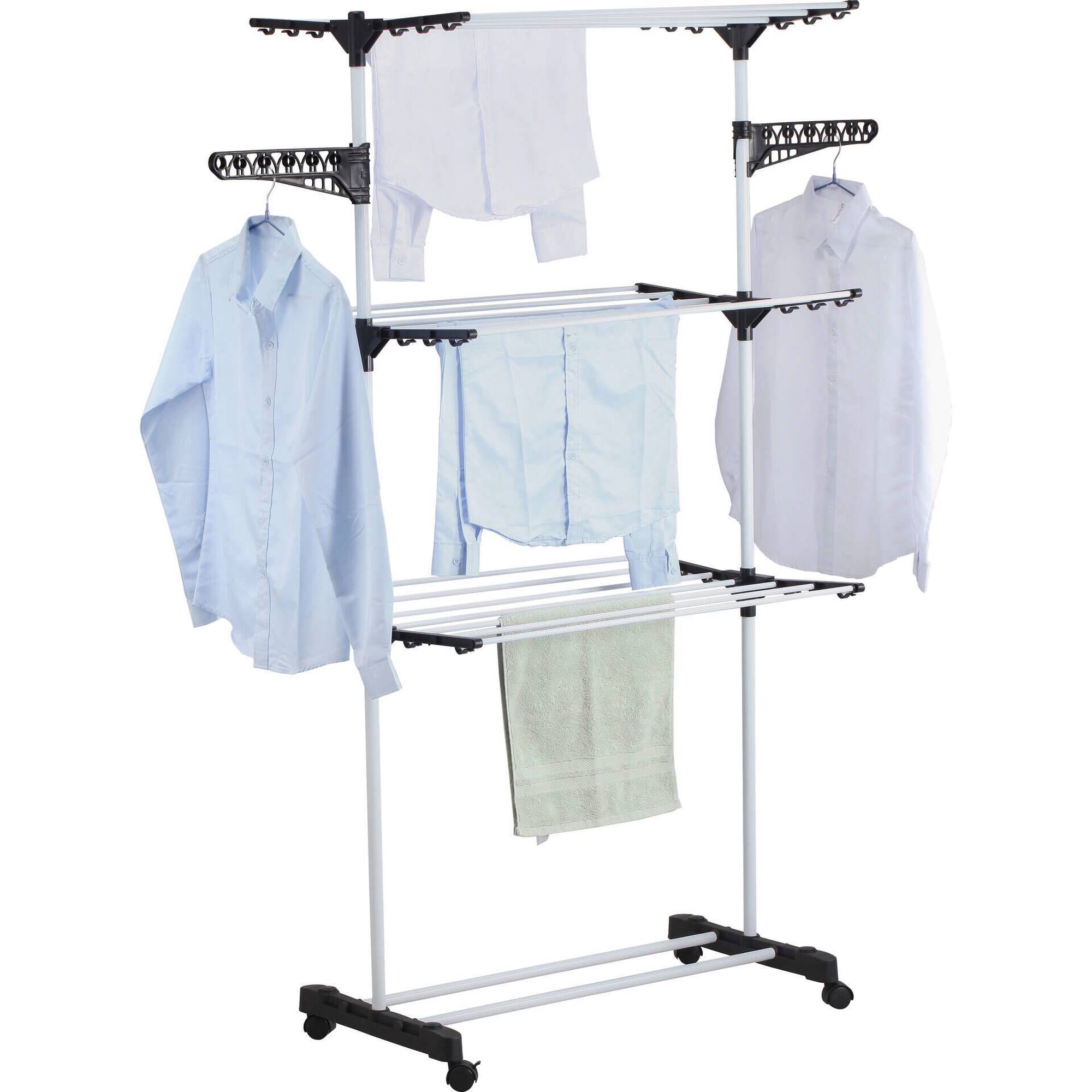 Estendal de Roupa com 3 N&iacute;veis 80x57x165cm a 140x57x165cm Bazar&atilde;o