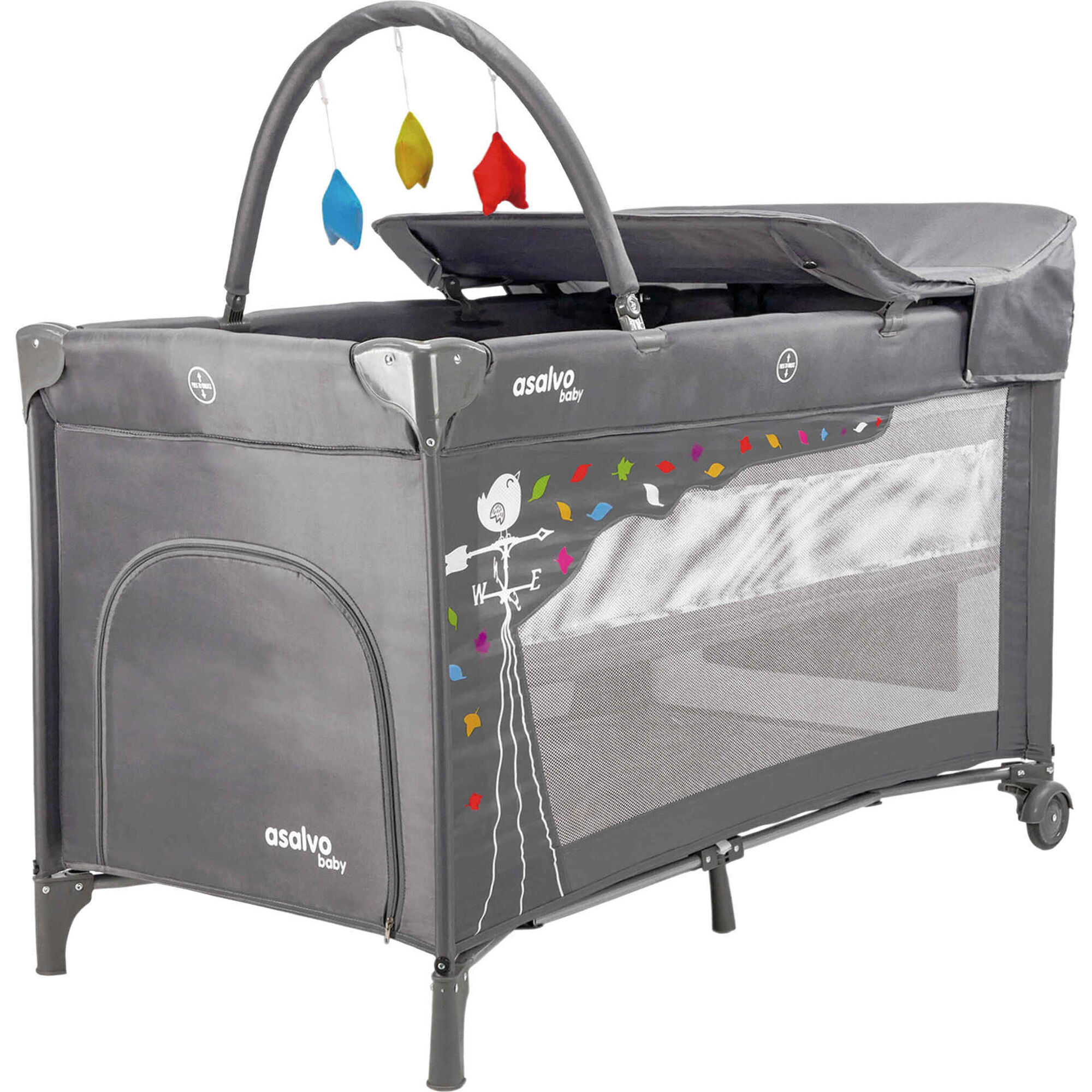 Cama de Viagem 2 Alturas Cinza Coelho