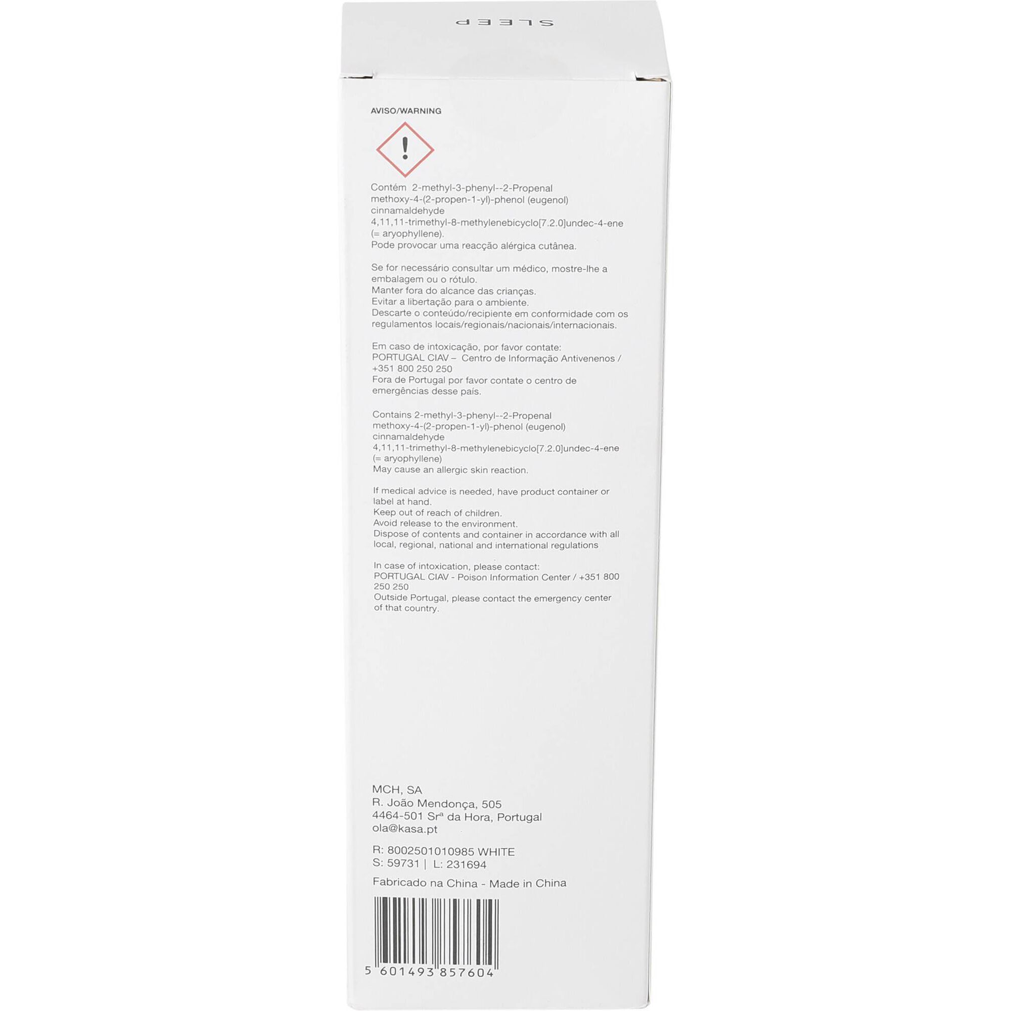 Ambientador 200ml Sleep Branco Kasa