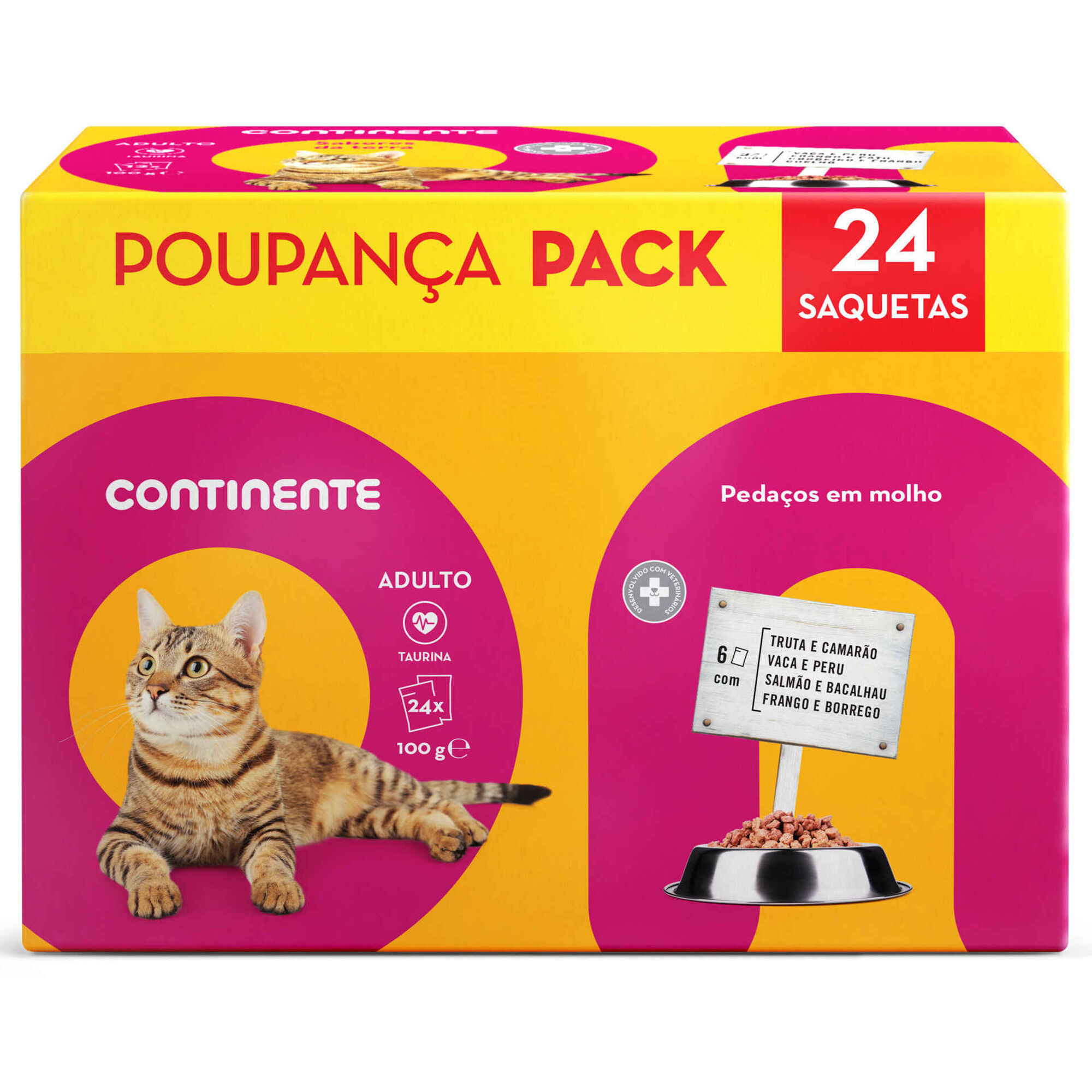 Comida Húmida para Gato Adulto mix Pedaços em Molho