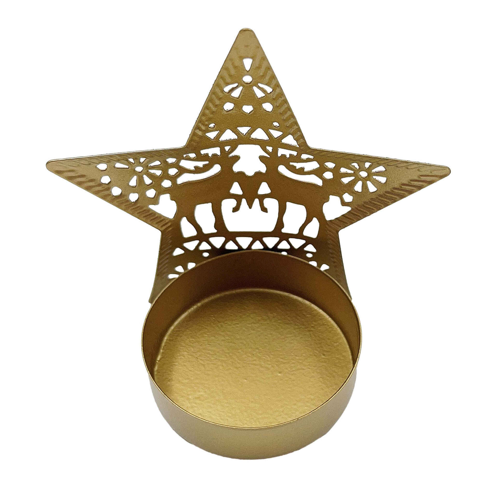 Suporte Tealight Estrela Dourada