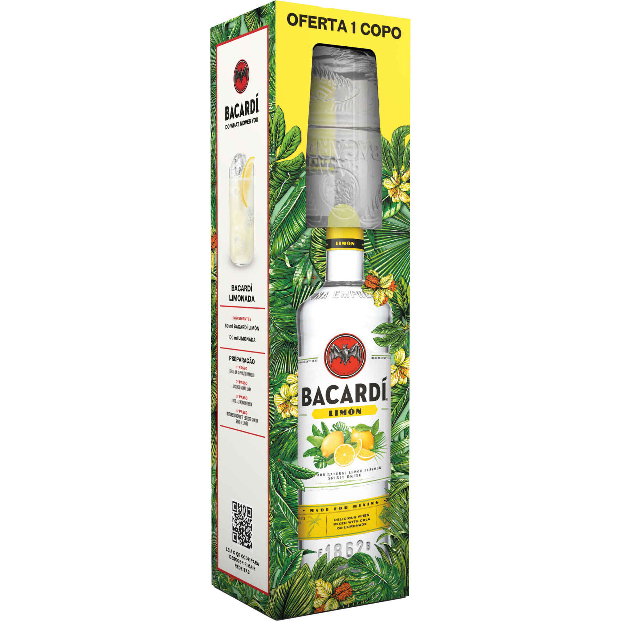 Bacardi Lim&oacute;n Bebida Espirituosa com Copo