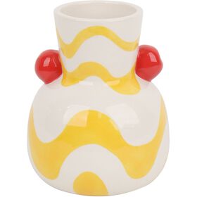 Jarra Riscas Onduladas Amarelas Kasa