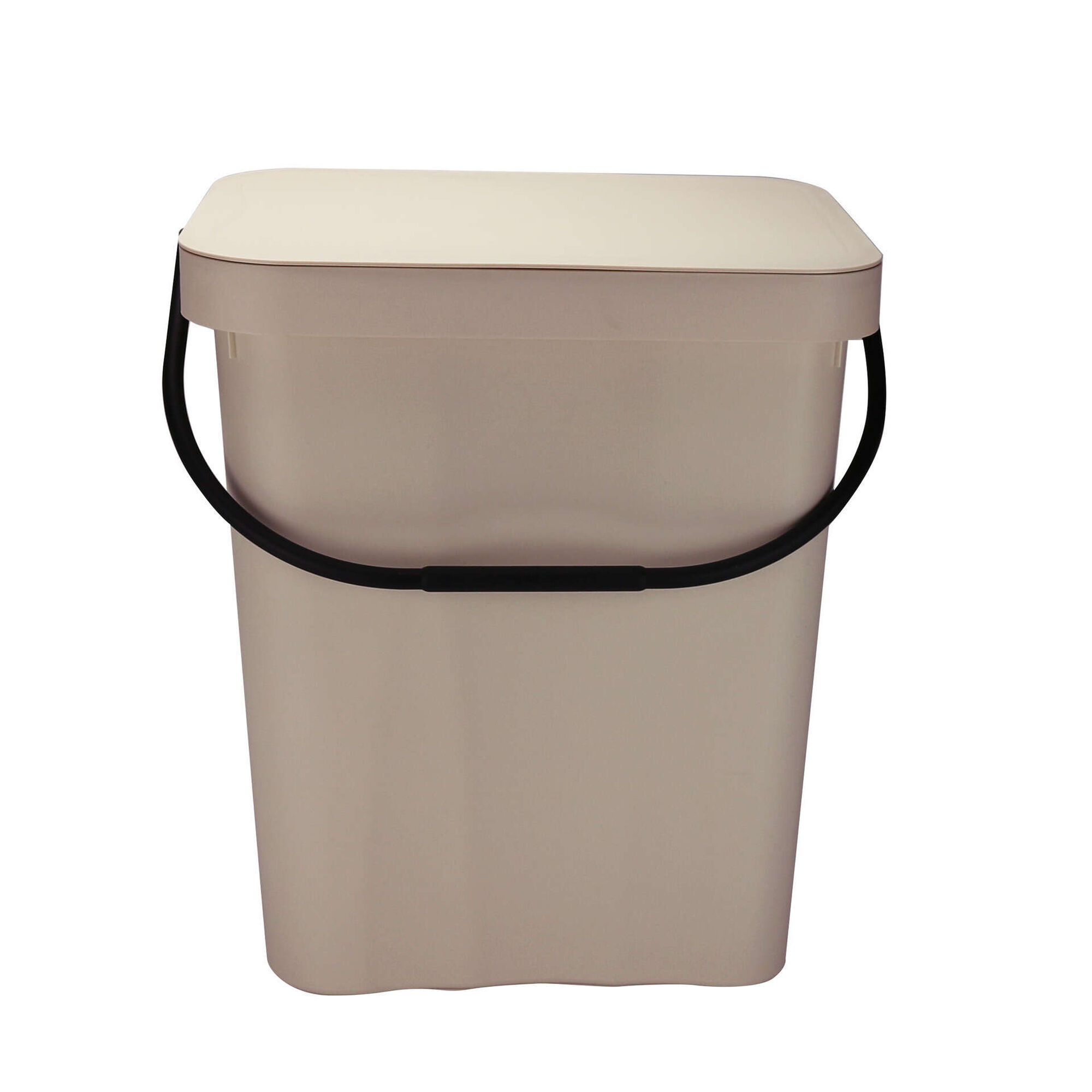 Balde Lixo Pl&aacute;stico 21L Bege Easy to Go Kasa