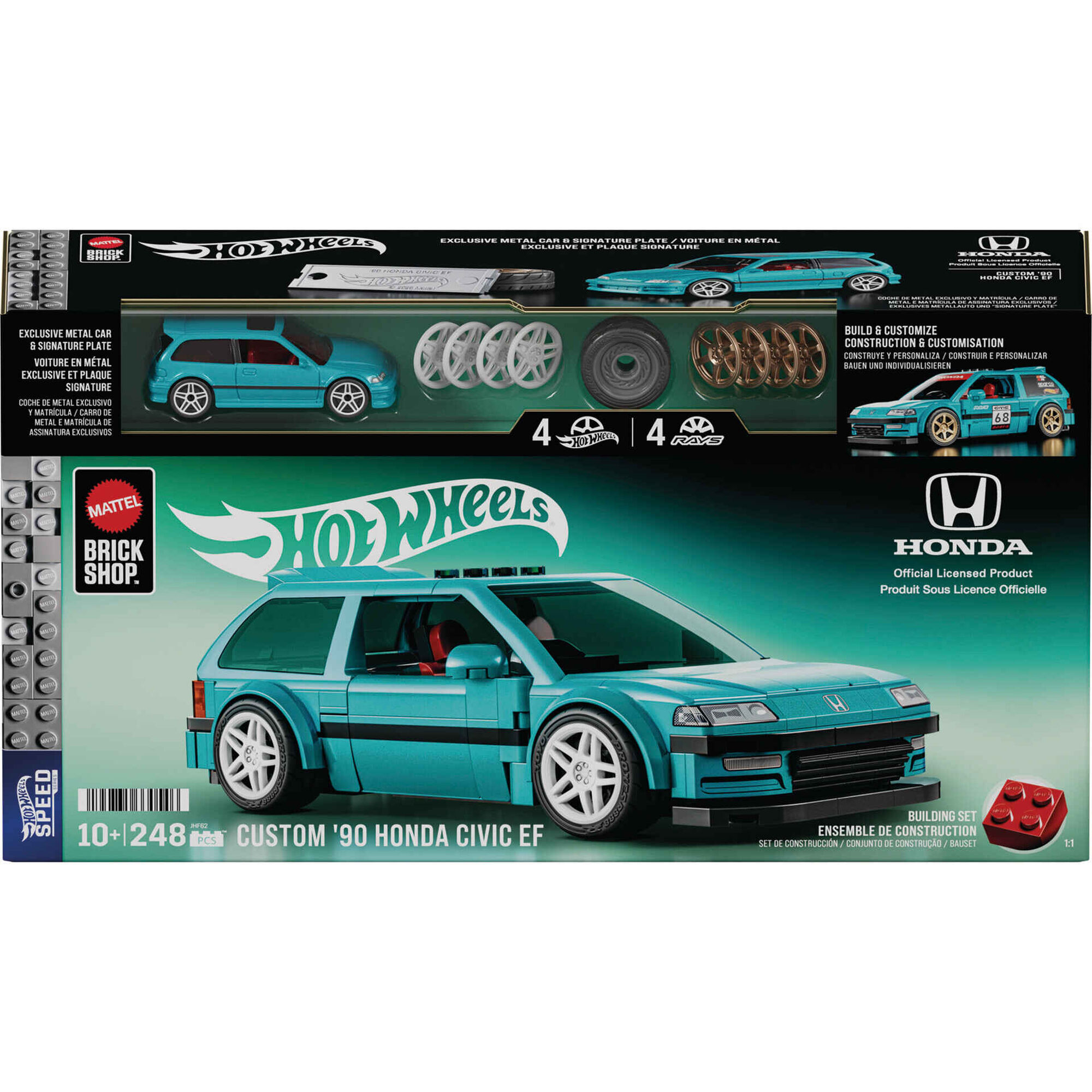 Hot Wheels - Kit de Constru&ccedil;&atilde;o '90 Honda Civic EF 248 Pe&ccedil;as