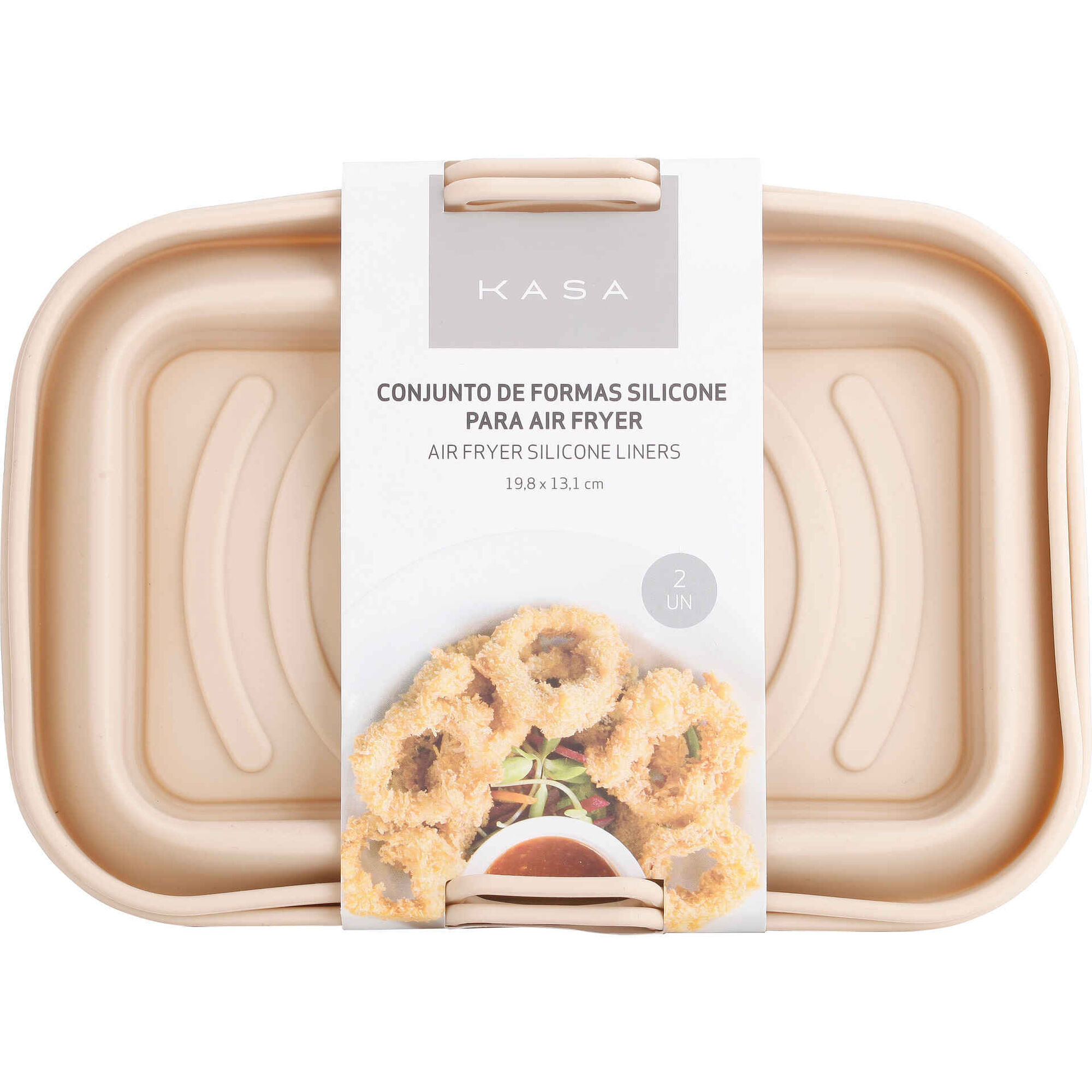 Conjunto 2 Formas Silicone 19,8x13,1cm para Air Fryer