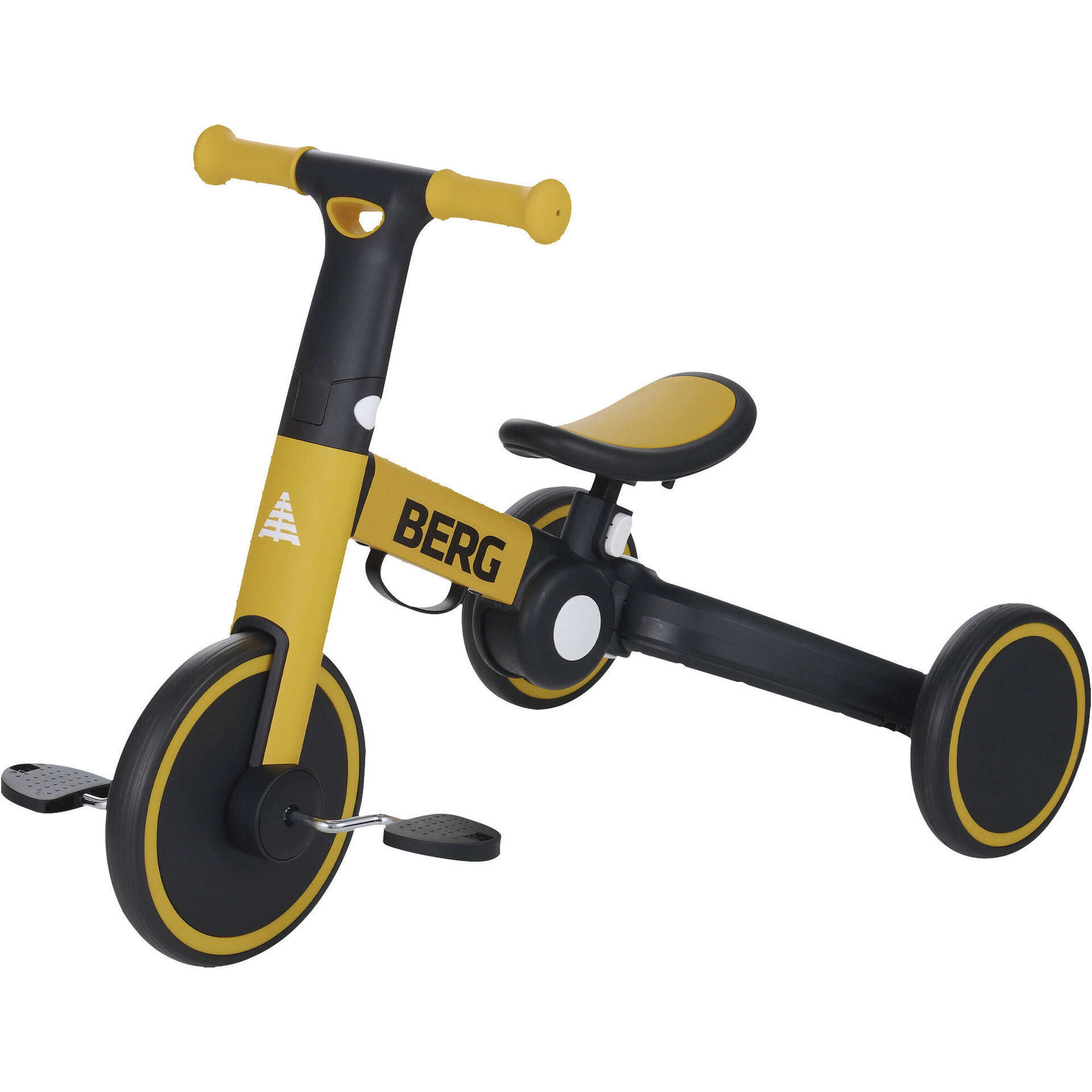 Triciclo Crian&ccedil;a 3 em 1 Preto e Amarelo Berg