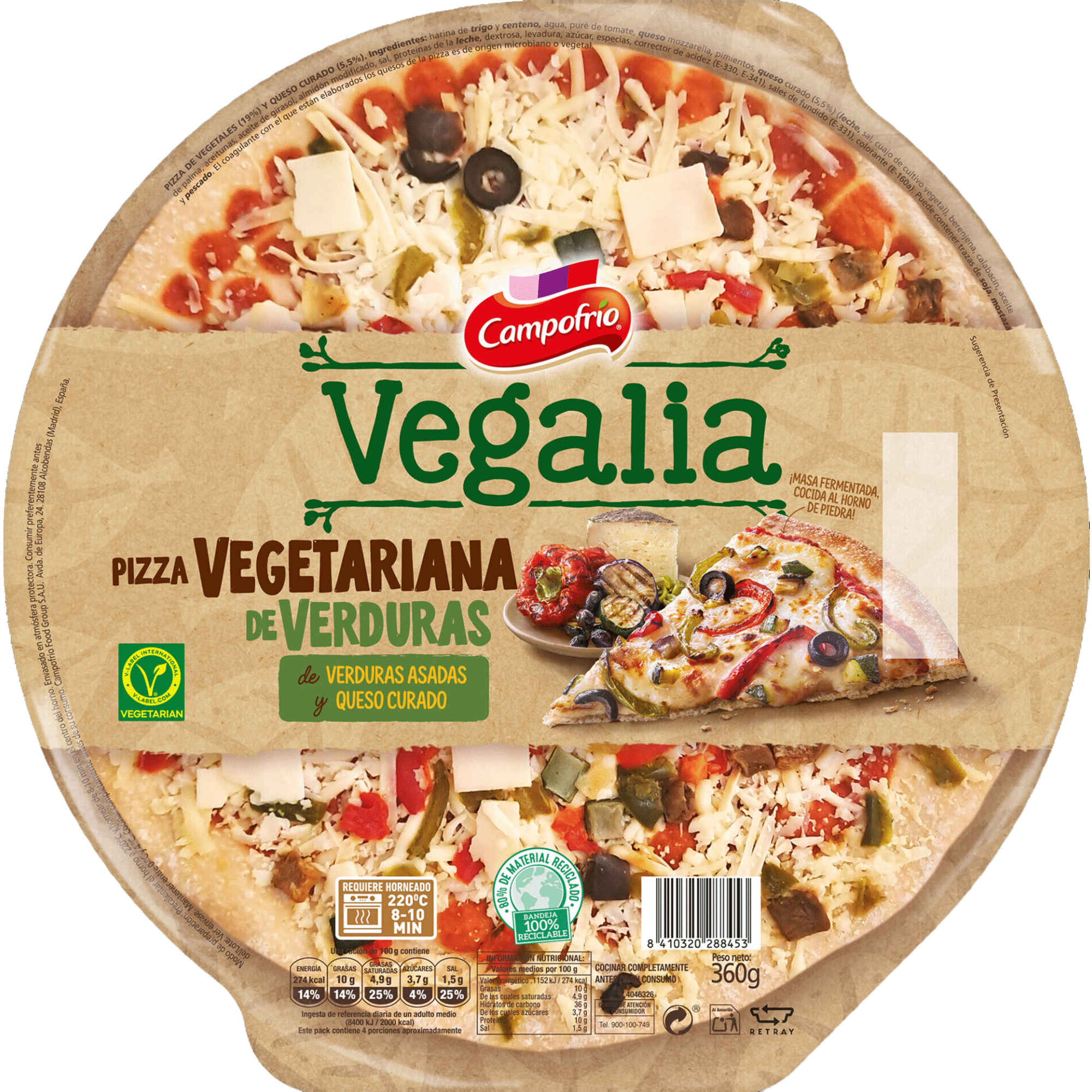 Pizza Vegetariana Legumes e Queijo Campofrio