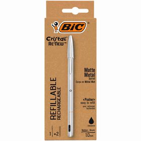 Esferogr&aacute;fica Cristal com Recargas de Tinta Preta Bic