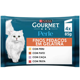 Comida H&uacute;mida para Gato Adulto Finos Peda&ccedil;os em Gelatina Saquetas Purina Gourmet Perle