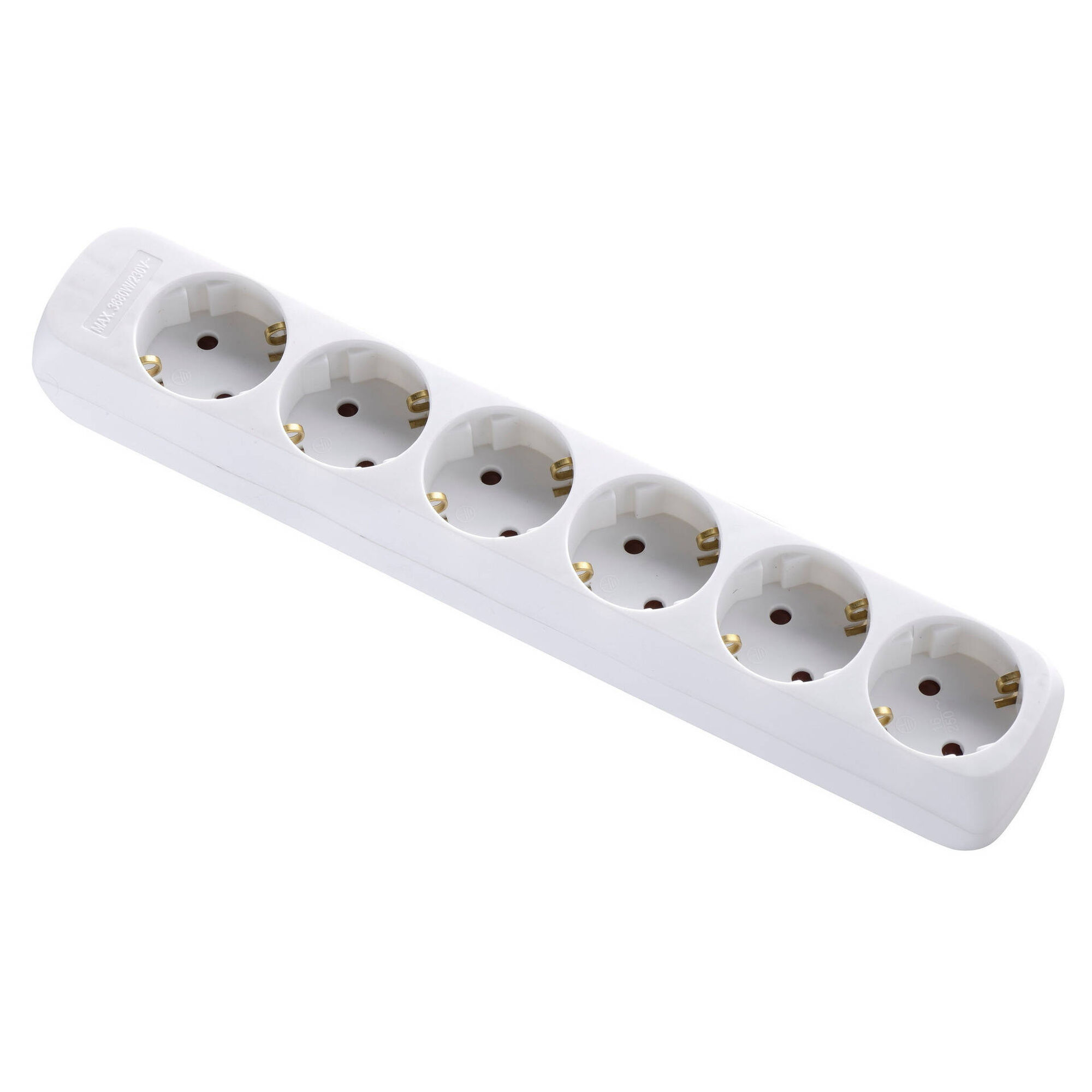 Bloco 6 Tomadas sem Interruptor 1,4mts Branco