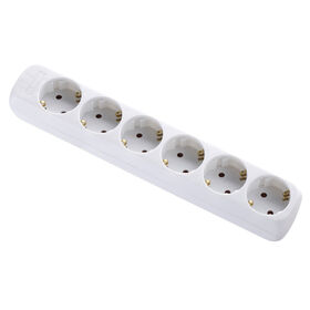 Bloco 6 Tomadas sem Interruptor 1,4mts Branco