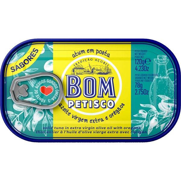 Atum Posta em Azeite Virgem Extra e Oregãos Bom Petisco