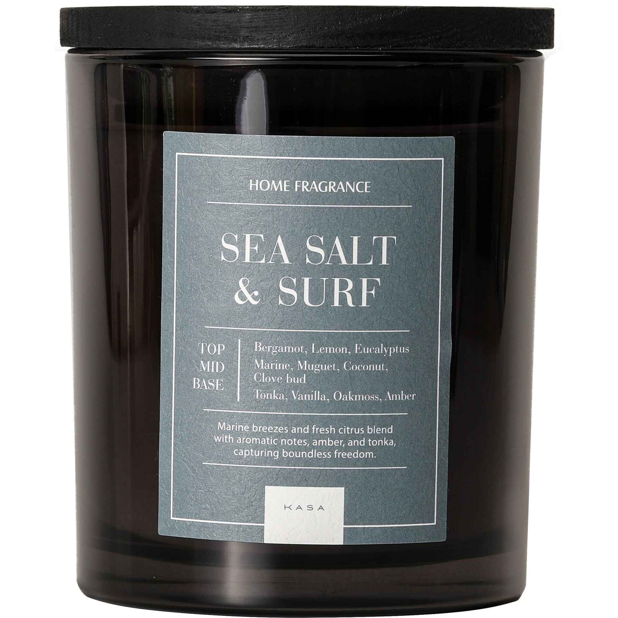 Vela em Copo Tampa Madeira Escura Sea Salt 504g