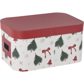 Caixa Cartão Oval 15,5x30x20cm Árvores e Laços