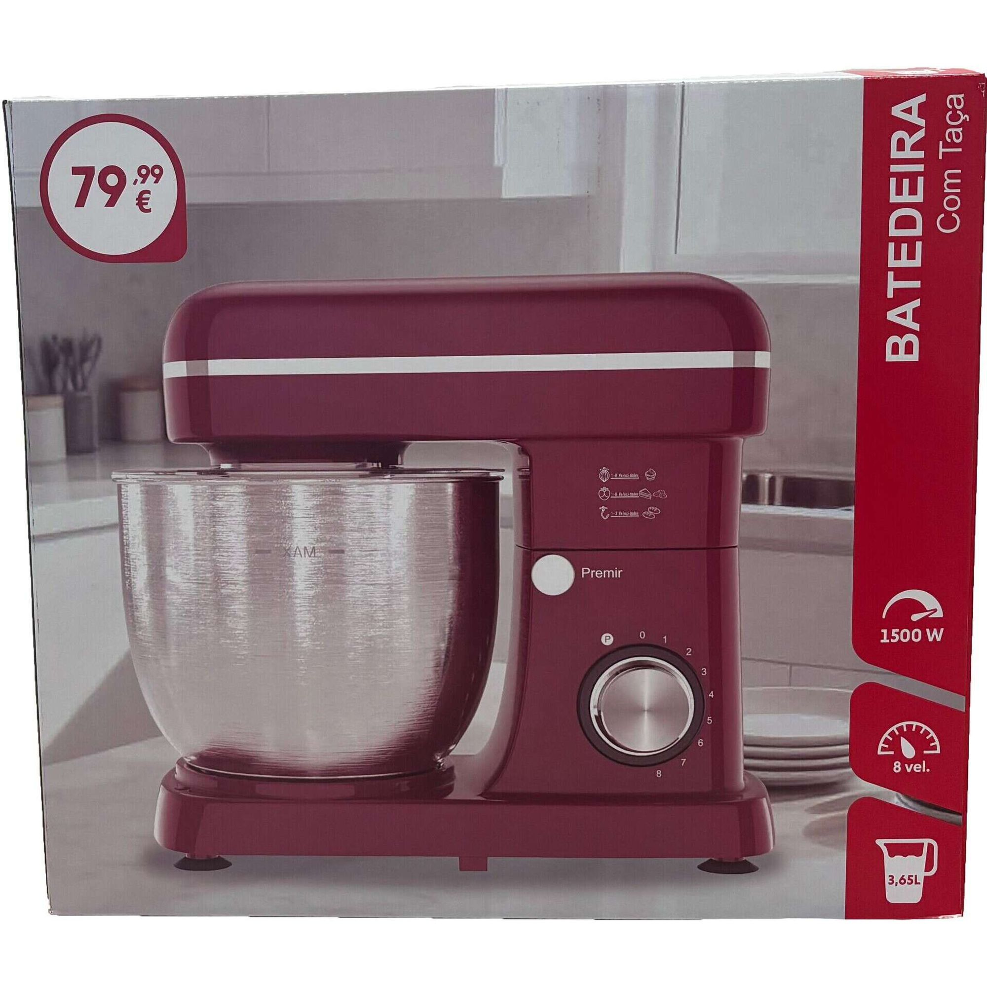 Batedeira com Ta&ccedil;a 1500W Vermelha Bazar&atilde;o