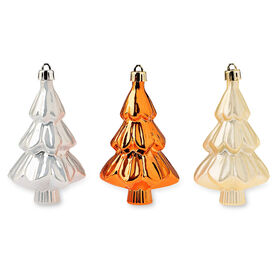 Conjunto 3 Mini Árvores Dourado, Prateado e Rosa