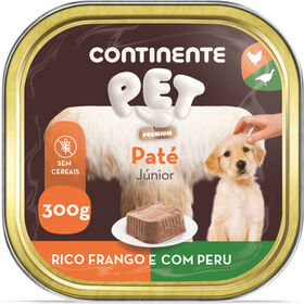 Comida H&uacute;mida para C&atilde;o J&uacute;nior Pat&eacute; Frango e Peru Continente Pet