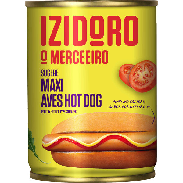 Salsichas Maxi Hot Dog Aves Lata 6 un Izidoro
