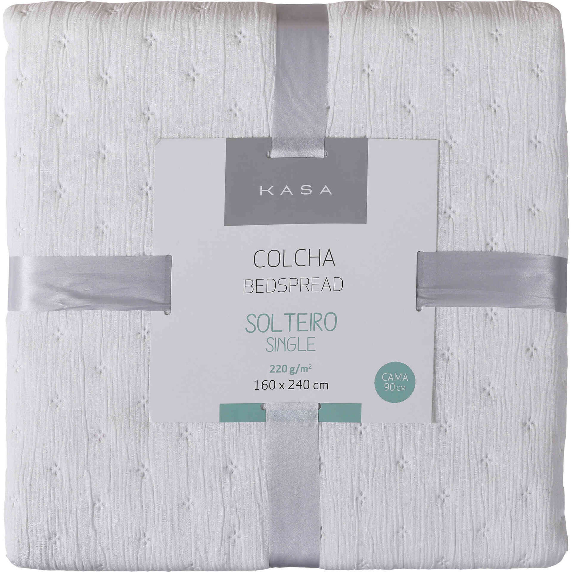 Colcha Washed Branco Kasa