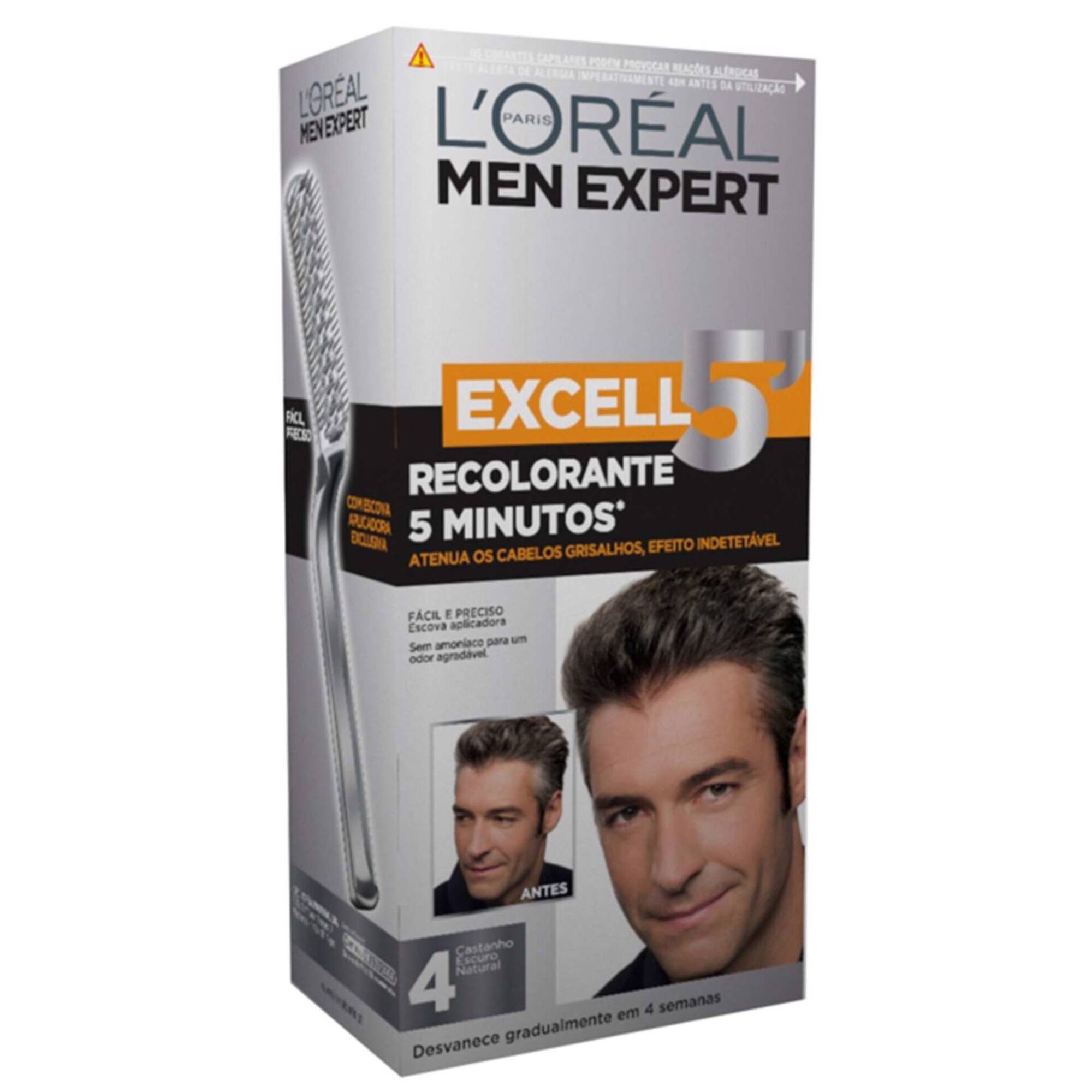 Coloração Homem Temporária para Cabelo Excell5 Castanho Escuro Natural Coloração Homem Temporária para Cabelo Excell5 Castanho Escuro Natural