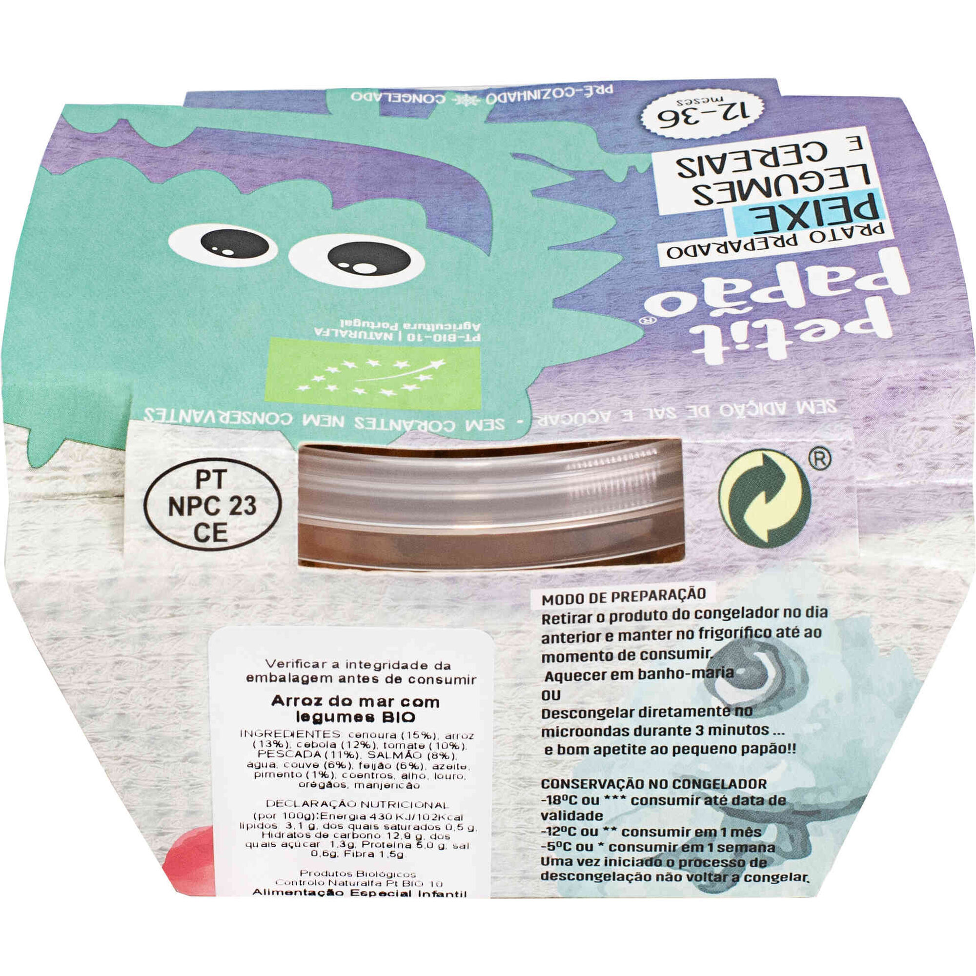 Refeição Peixe com Legumes e Arroz Biológico Bebé +12M