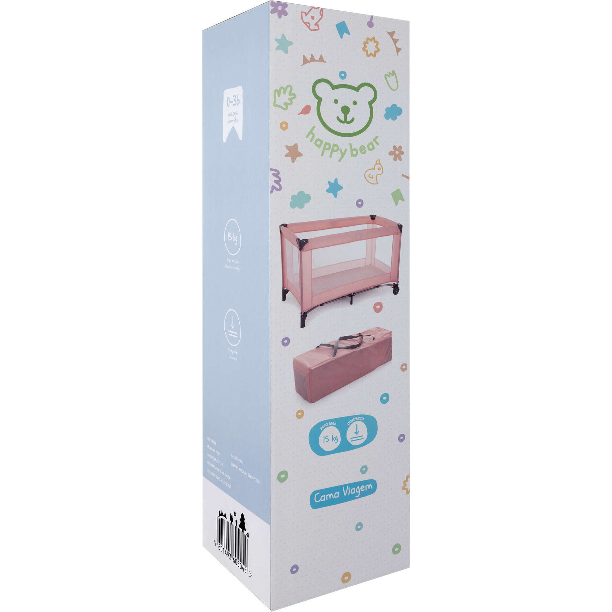 Cama de Viagem Rosa Happy Bear