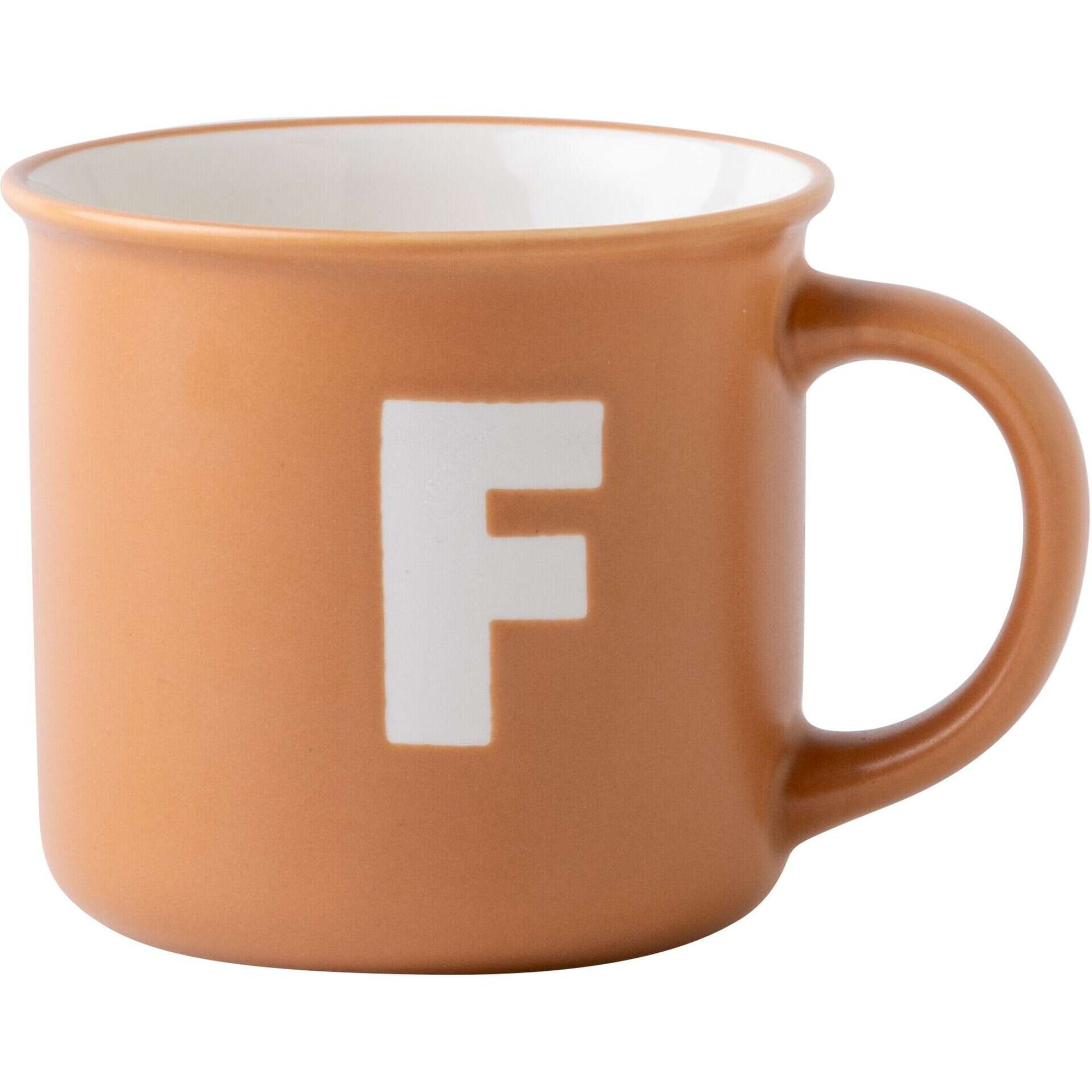 Caneca 360ml Laranja Letra F