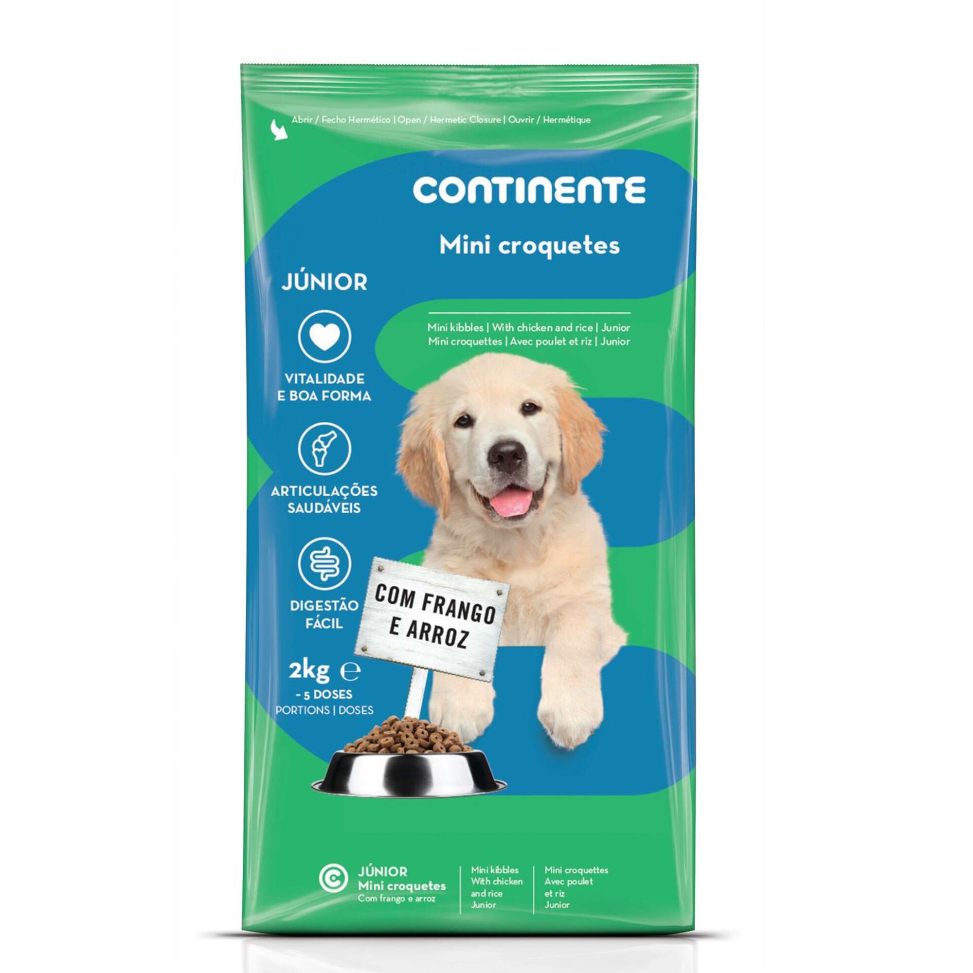 Ração para Cão Júnior Mini Croquetes Frango e Arroz
